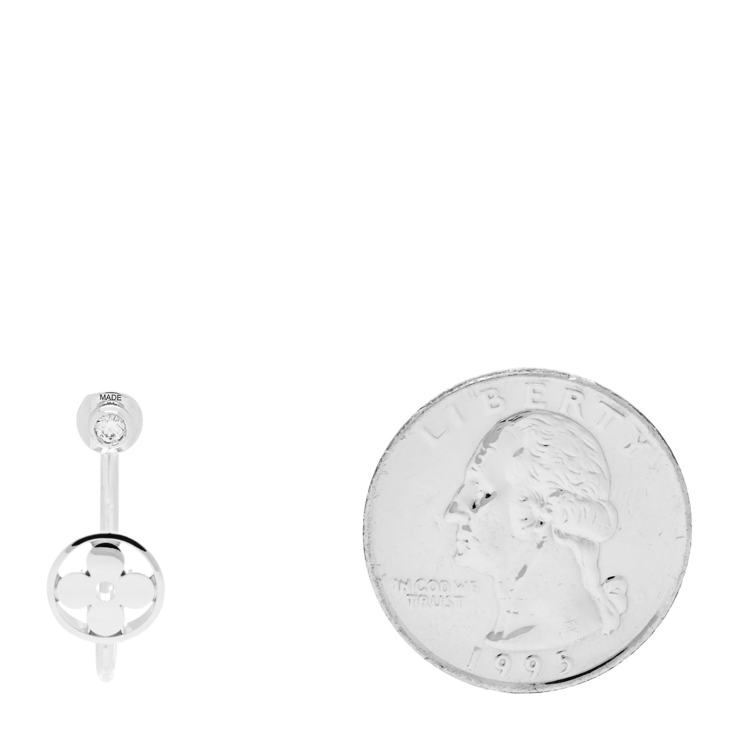 18K White Gold Diamond Idylle Blossom Hoop Single Earring