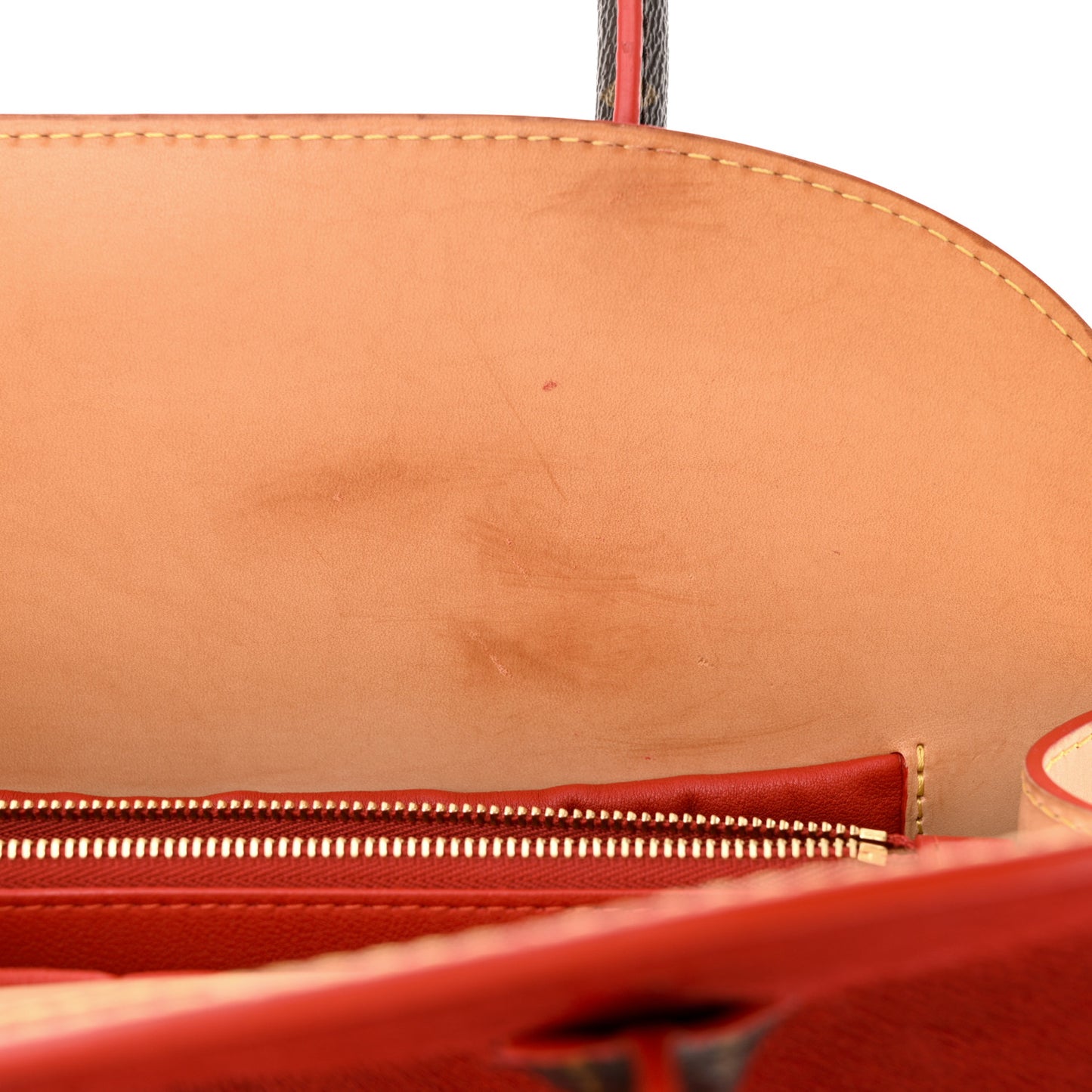 Monogram Calf Hair Spikes Iconoclasts Christian Louboutin Tote Red