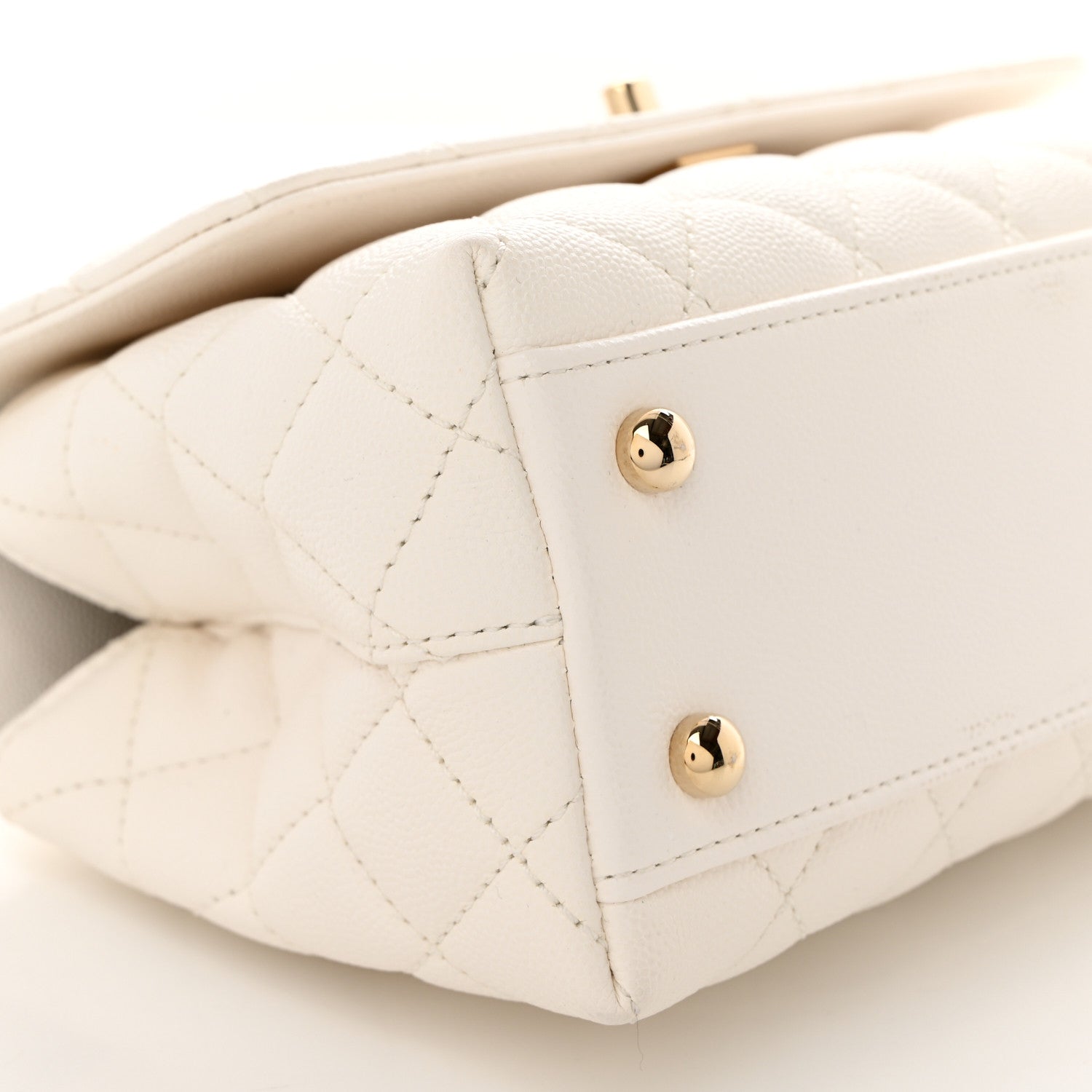 Chanel Caviar Quilted Mini Coco Handle Flap White 10 of 10