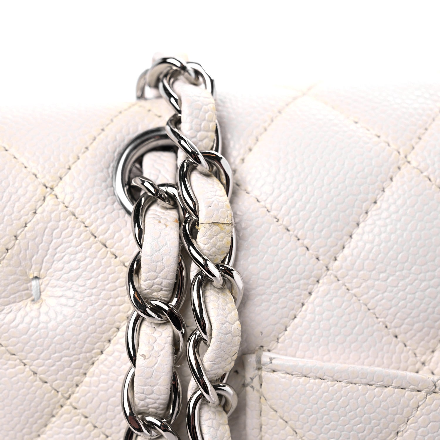Chanel Caviar Quilted Medium Double Flap White 18 of 19