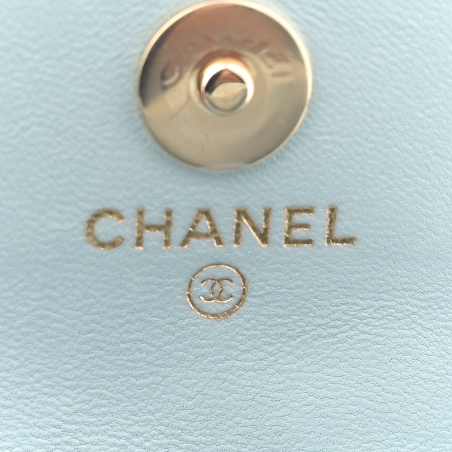 Lambskin Quilted Pearl Chain Belt Bag Light Blue