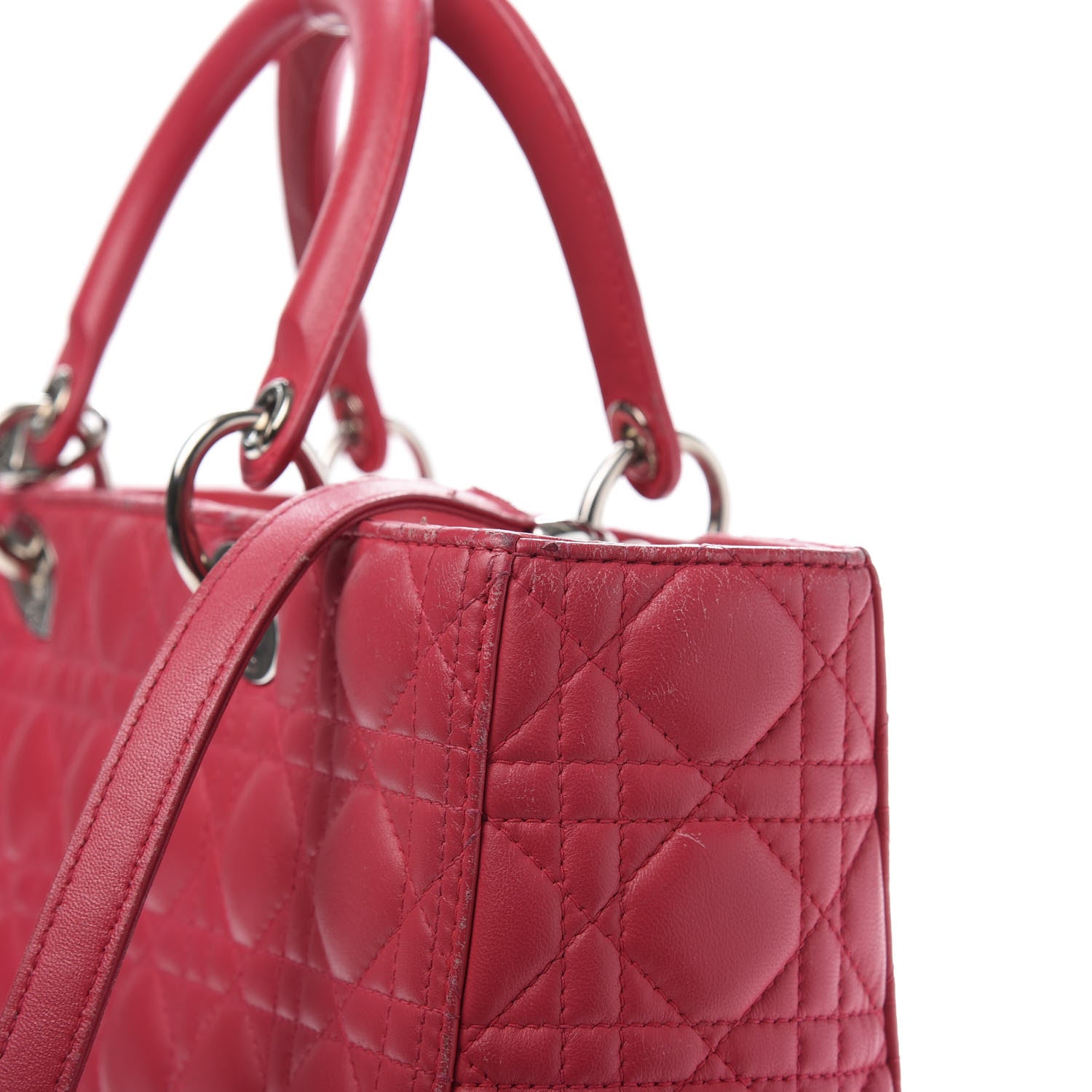 Christian Dior Lambskin Cannage Large Lady Dior Fuchsia 19 of 25