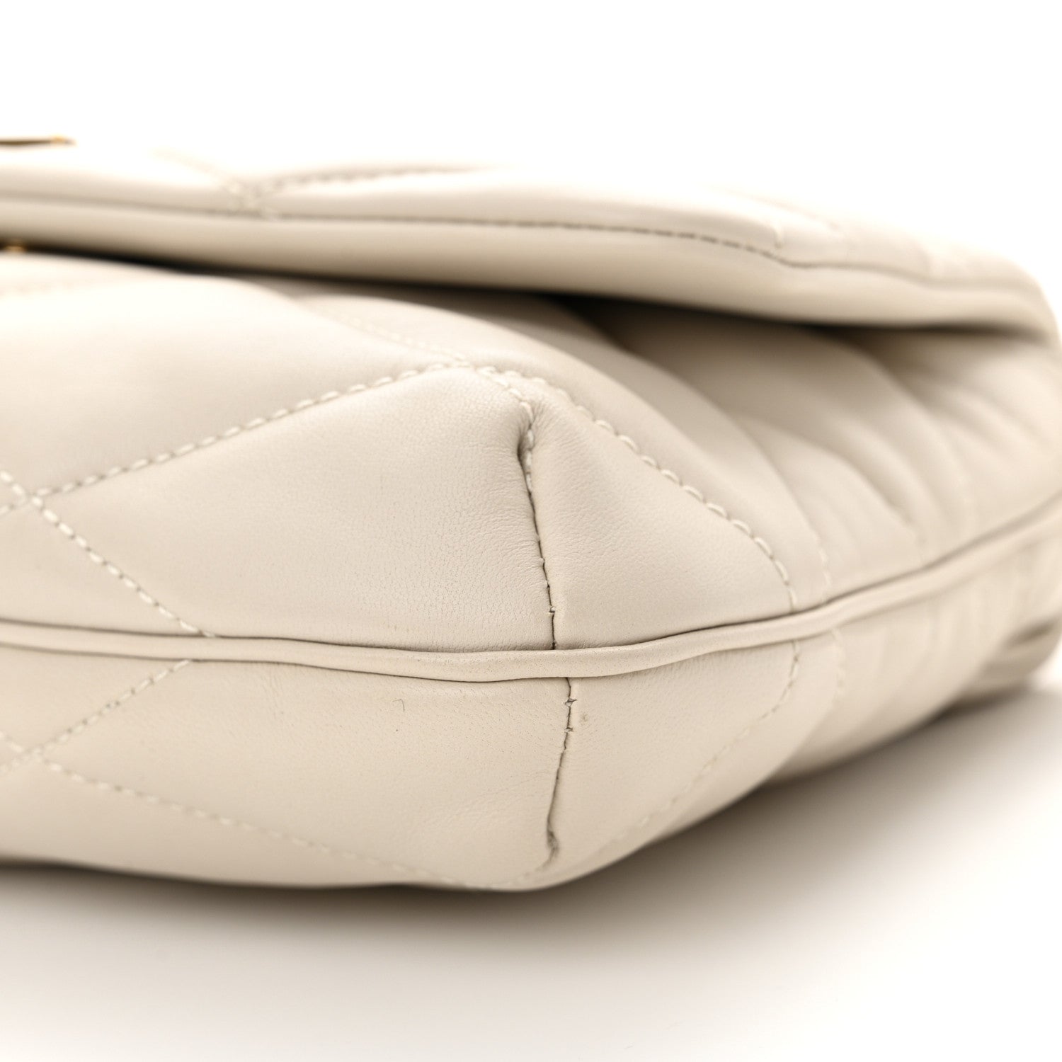 Saint Laurent Lambskin Quilted Le 57 Diamond Shoulder Bag Crema Soft 10 of 12