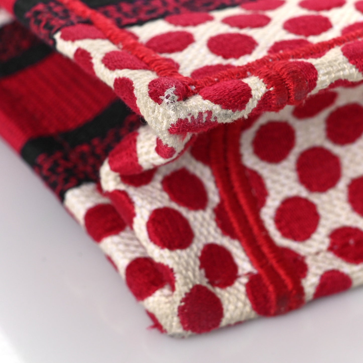Canvas DiorAmour Dots Mini Book Tote Red