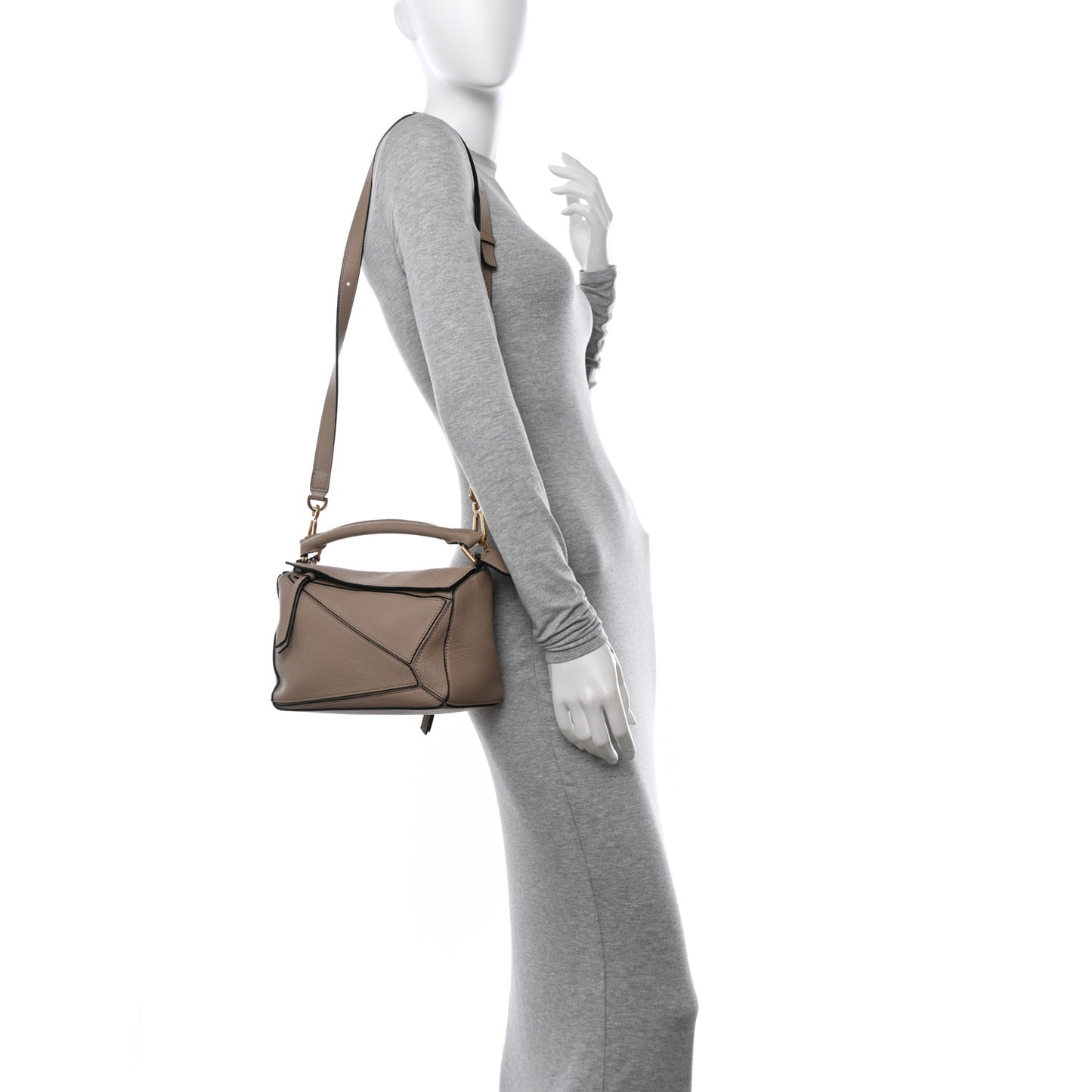 Grained Calfskin Puzzle Bag Mink