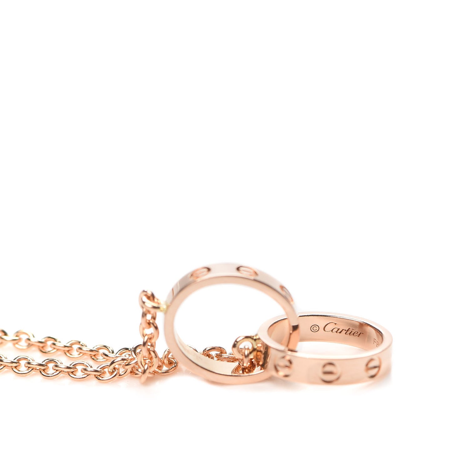 18K Pink Gold Interlocking LOVE Necklace