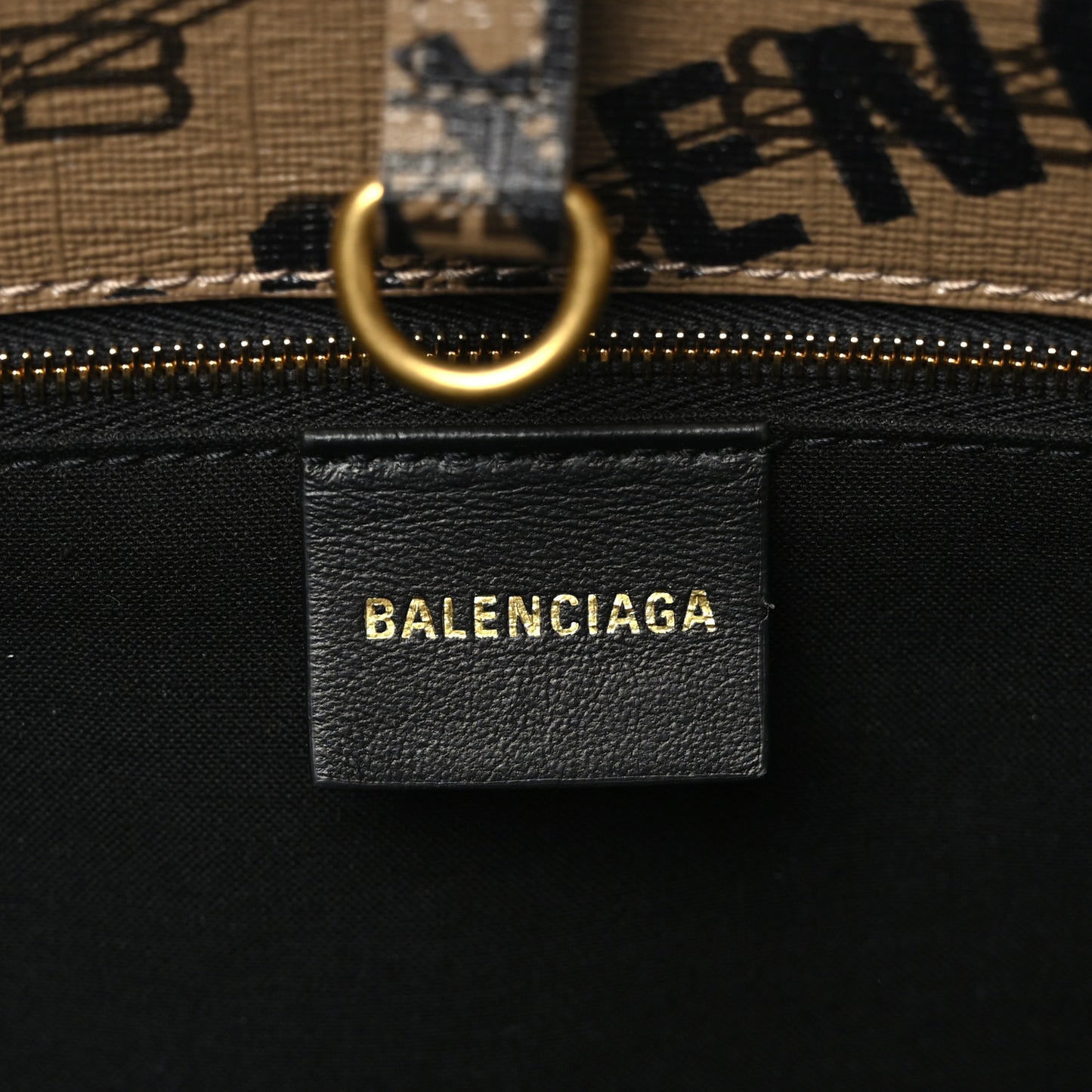 Coated Canvas BB Monogram Allover Logo Signature Tote Beige Brown Black