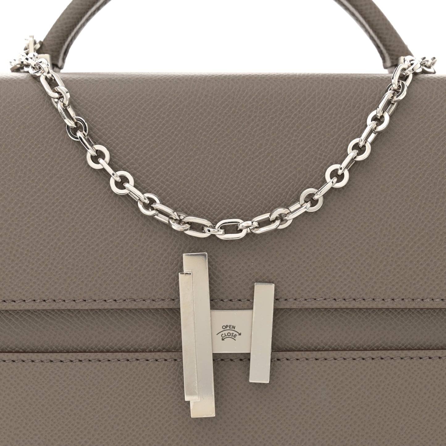Epsom Cinhetic Boxy Top Handle Bag Etain