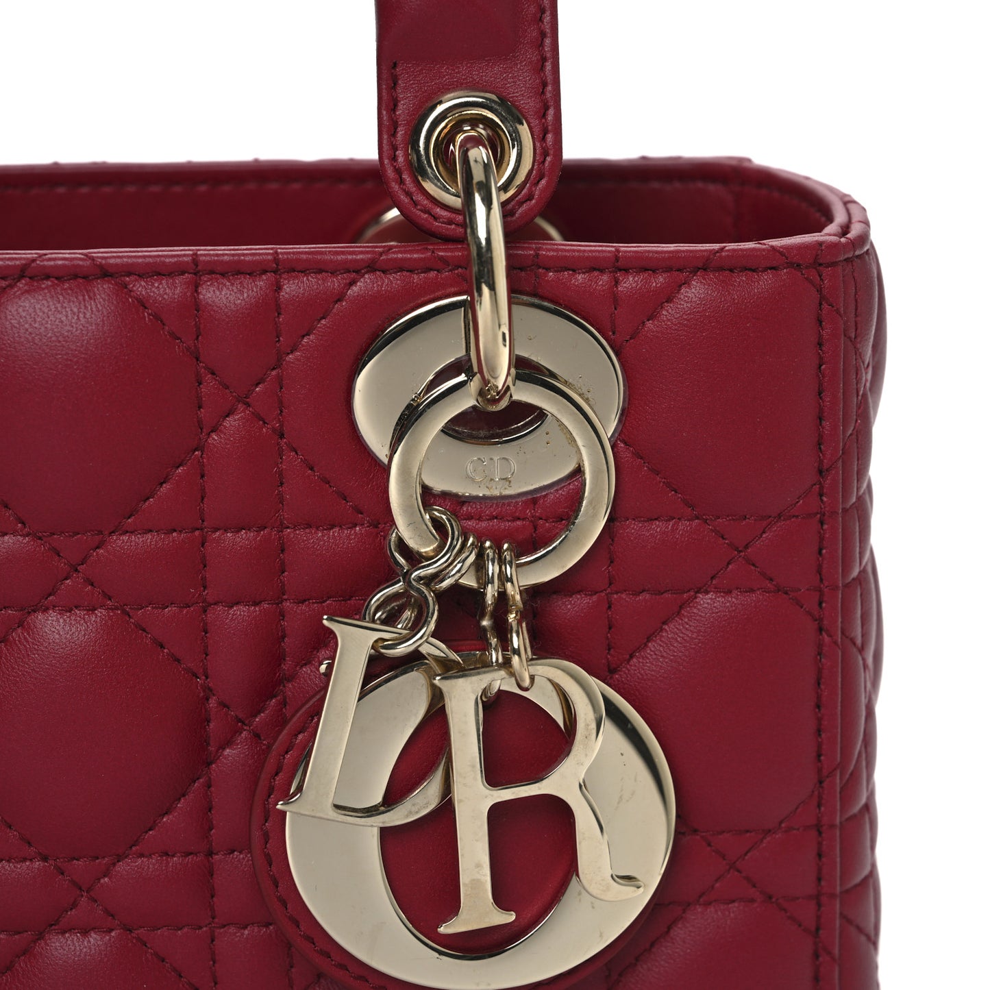 Lambskin Cannage Small My ABCDior Lady Dior Red