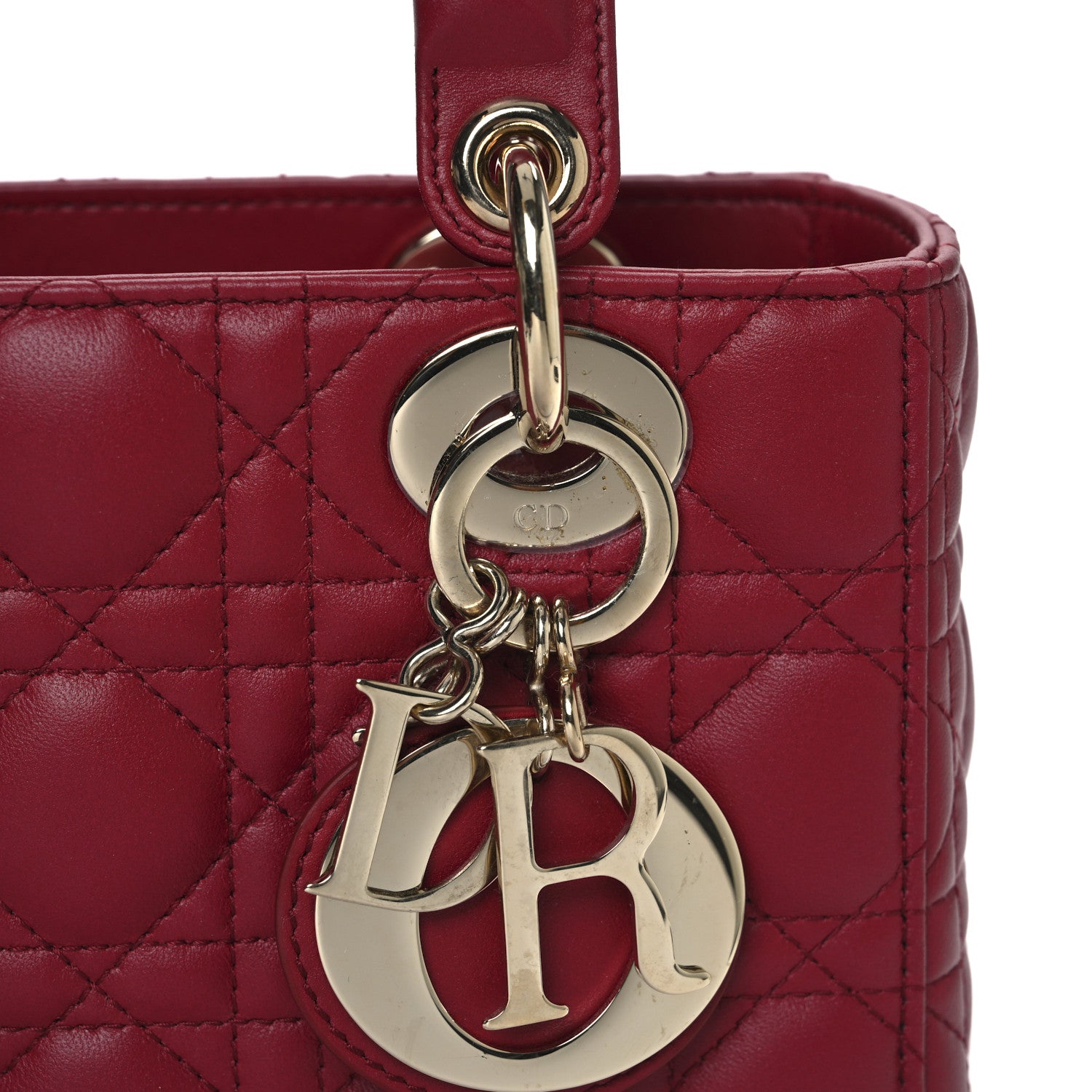 Christian Dior Lambskin Cannage Small My ABCDior Lady Dior Red 11 of 12