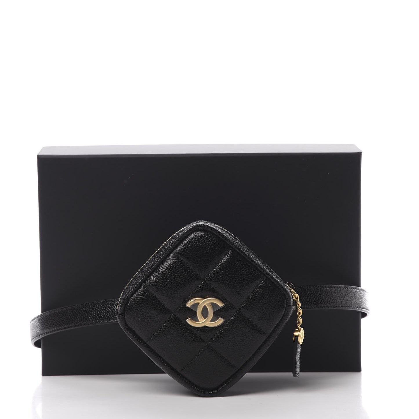 Caviar Quilted Coin Purse Belt Bag Black