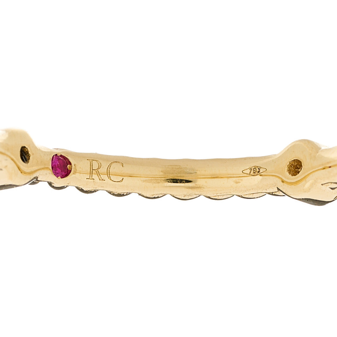 18K Yellow Gold Diamond Rope Band Ring 53 6.25