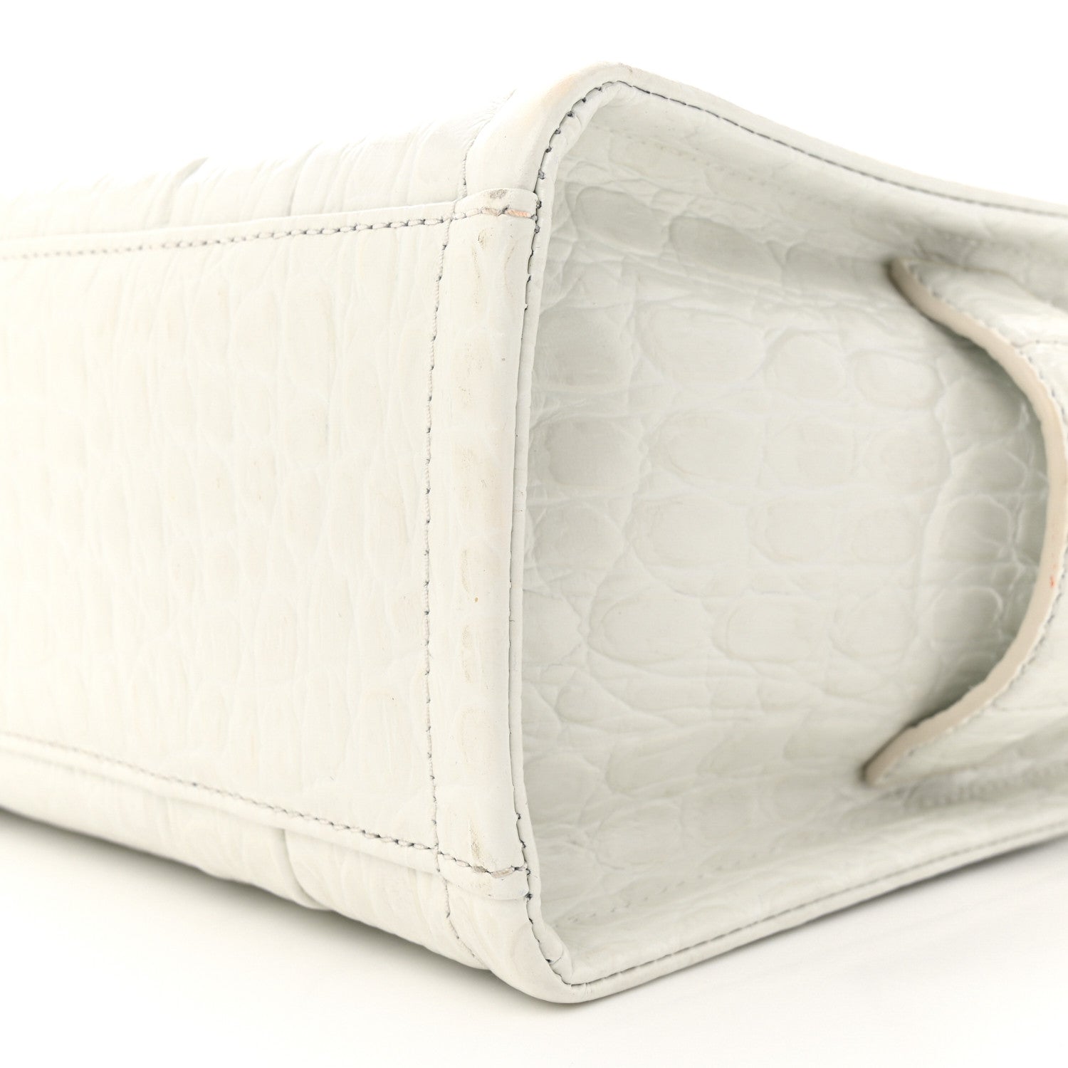 Marc Jacobs Croc Embossed Medium The Tote Bag White 10 of 13