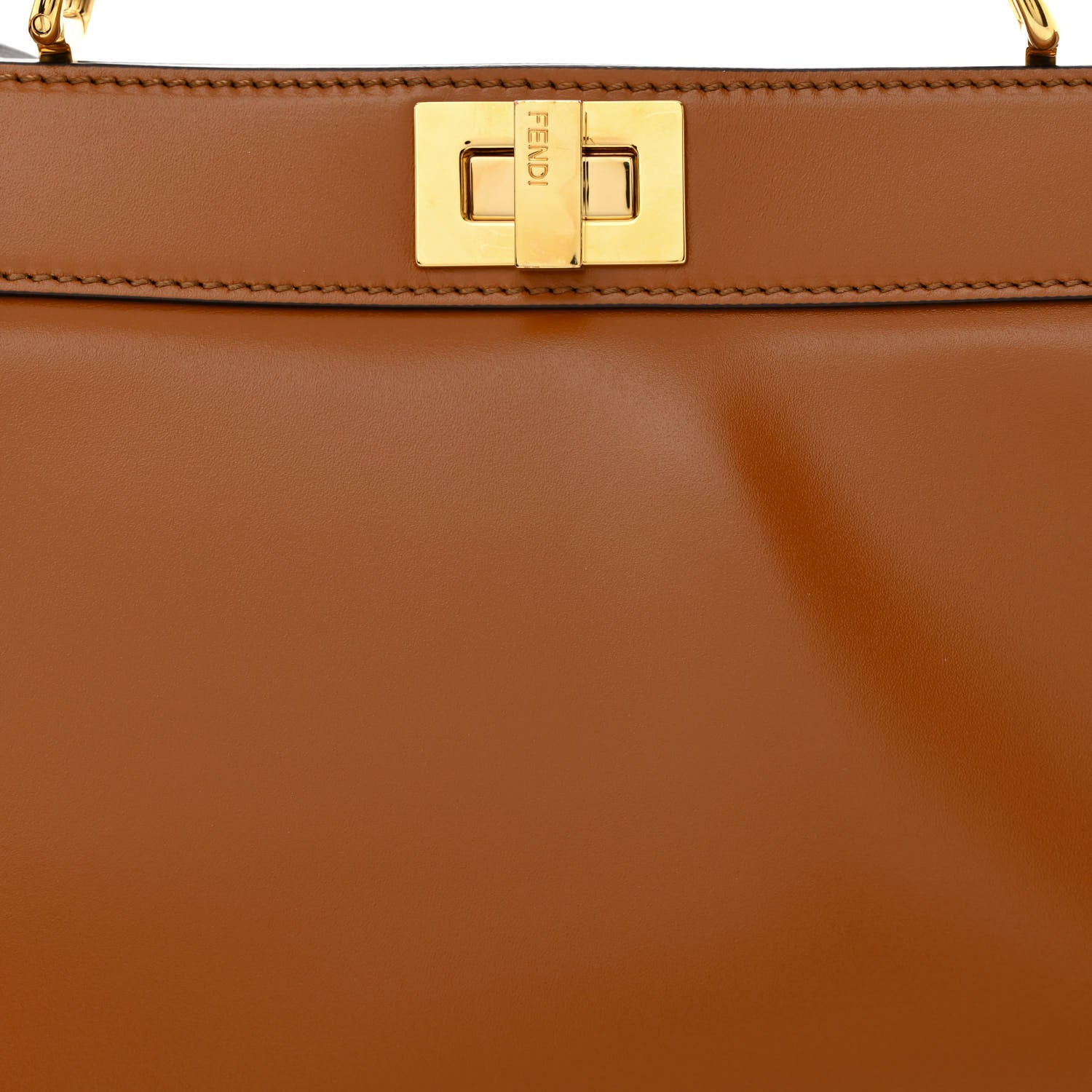 Fendi Vitello King Luxor Shiny Nappa Medium Peekaboo I SEE U East West Satchel Brandy Light Rose 9 of 11