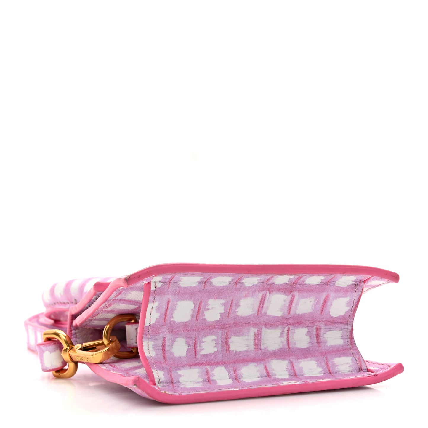 Smooth Calfskin Check Printed Le Chiquito Pink White