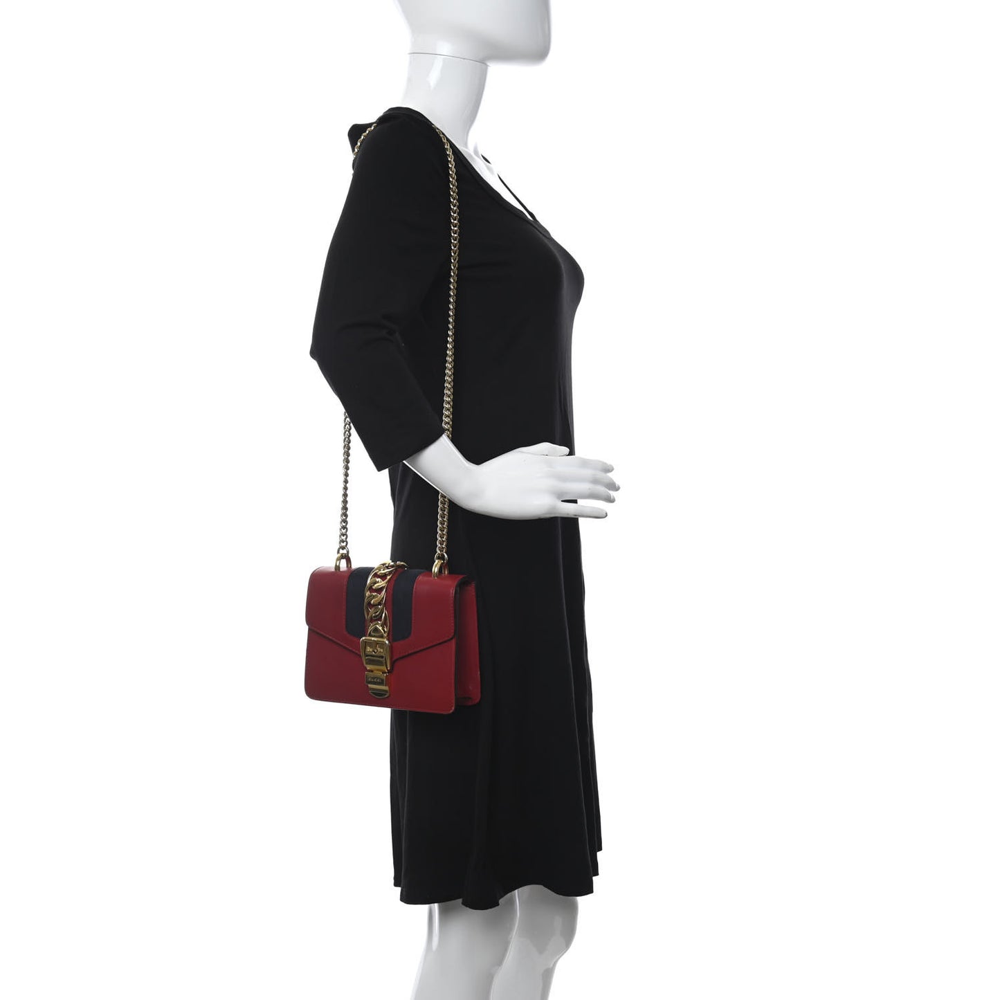 Calfskin Mini Sylvie Chain Shoulder Bag Hibiscus Red
