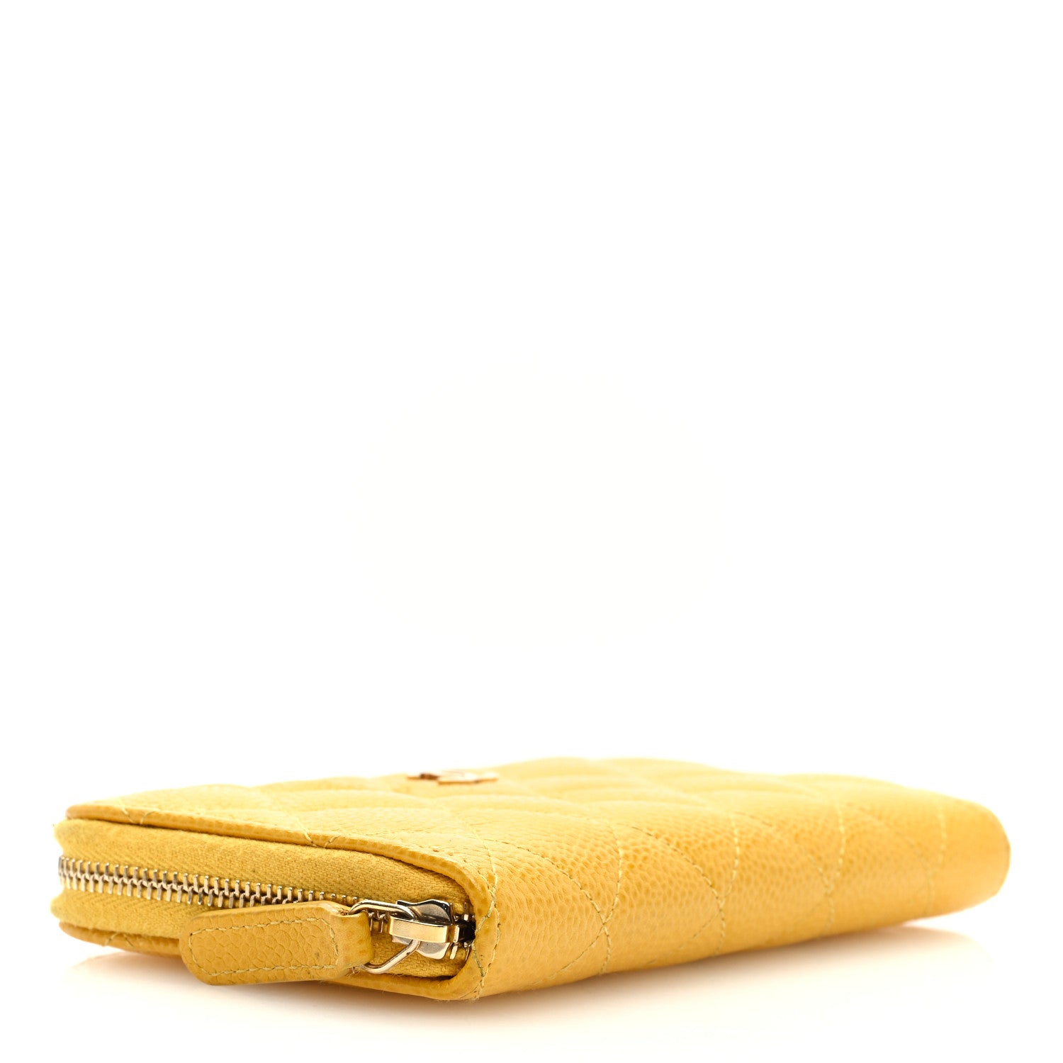 Chanel Caviar Quilted Medium Zip Around Wallet Yellow 4 of 10