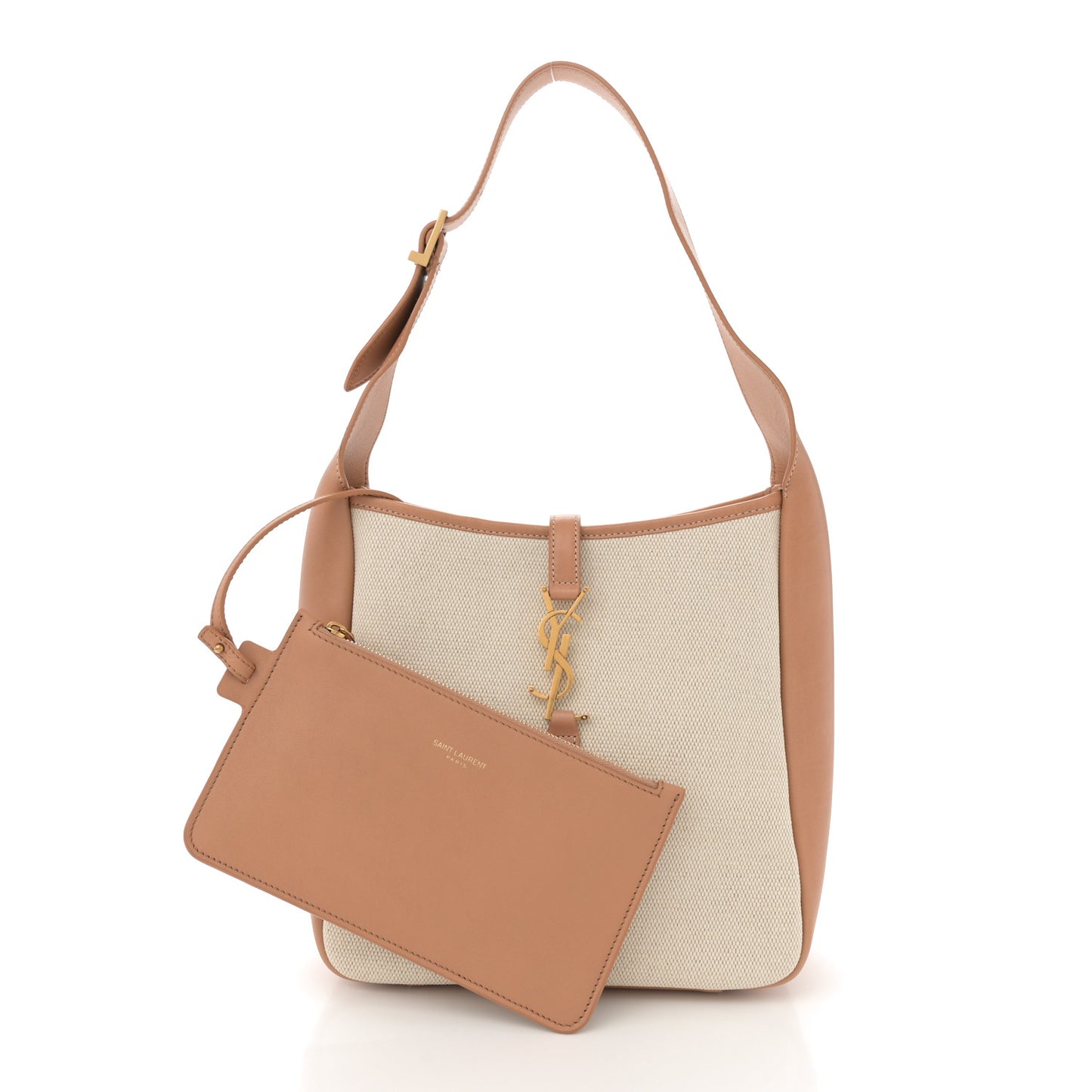 Smooth Calfskin Canvas Small Le 5 A 7 Soft Hobo Natural Tan