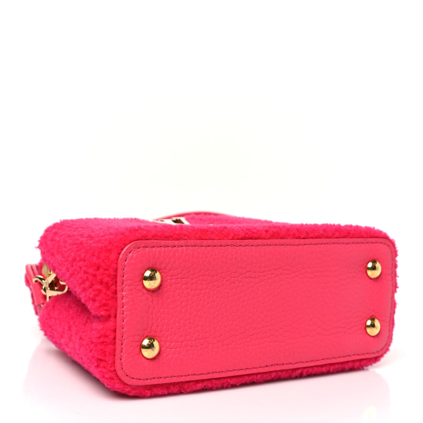 Shearling Calfskin Capucines Mini Pink