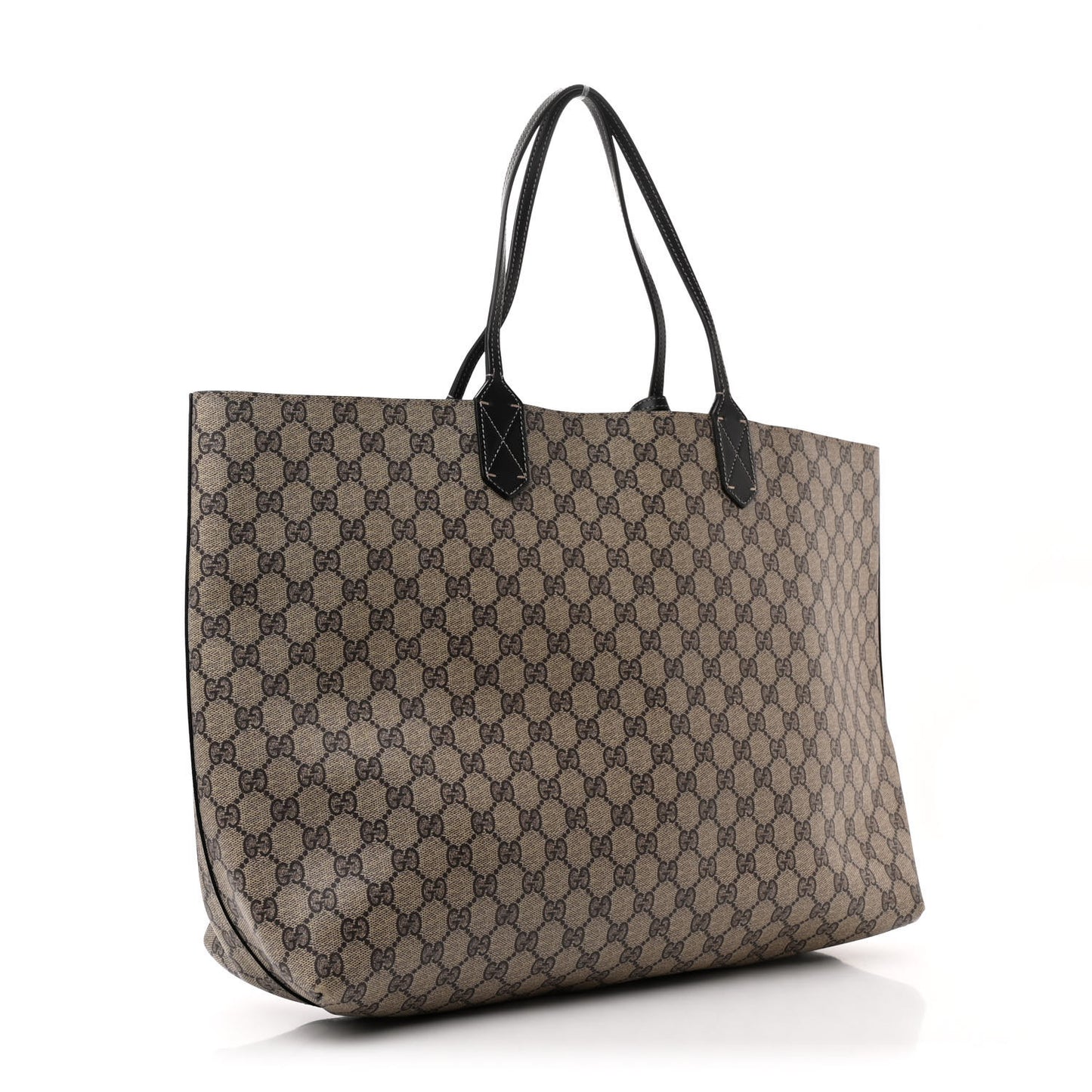 GG Supreme Monogram Large Reversible Tote Beige Black