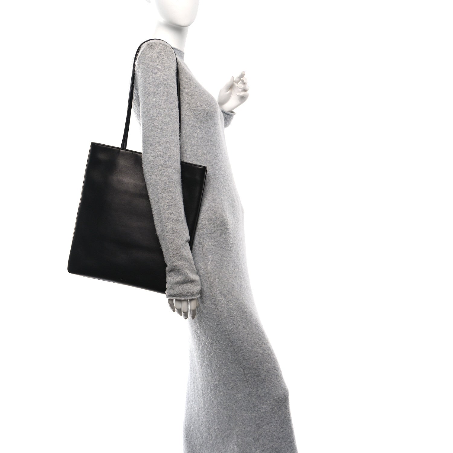 The Row Lambskin Flat Tote Black 3 of 10