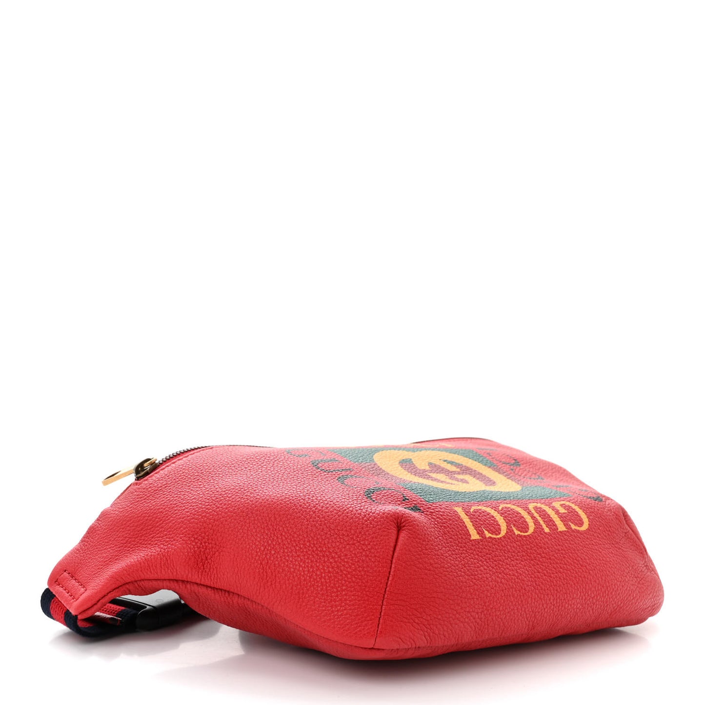 Grained Calfskin Logo Belt Bag Hibiscus Red