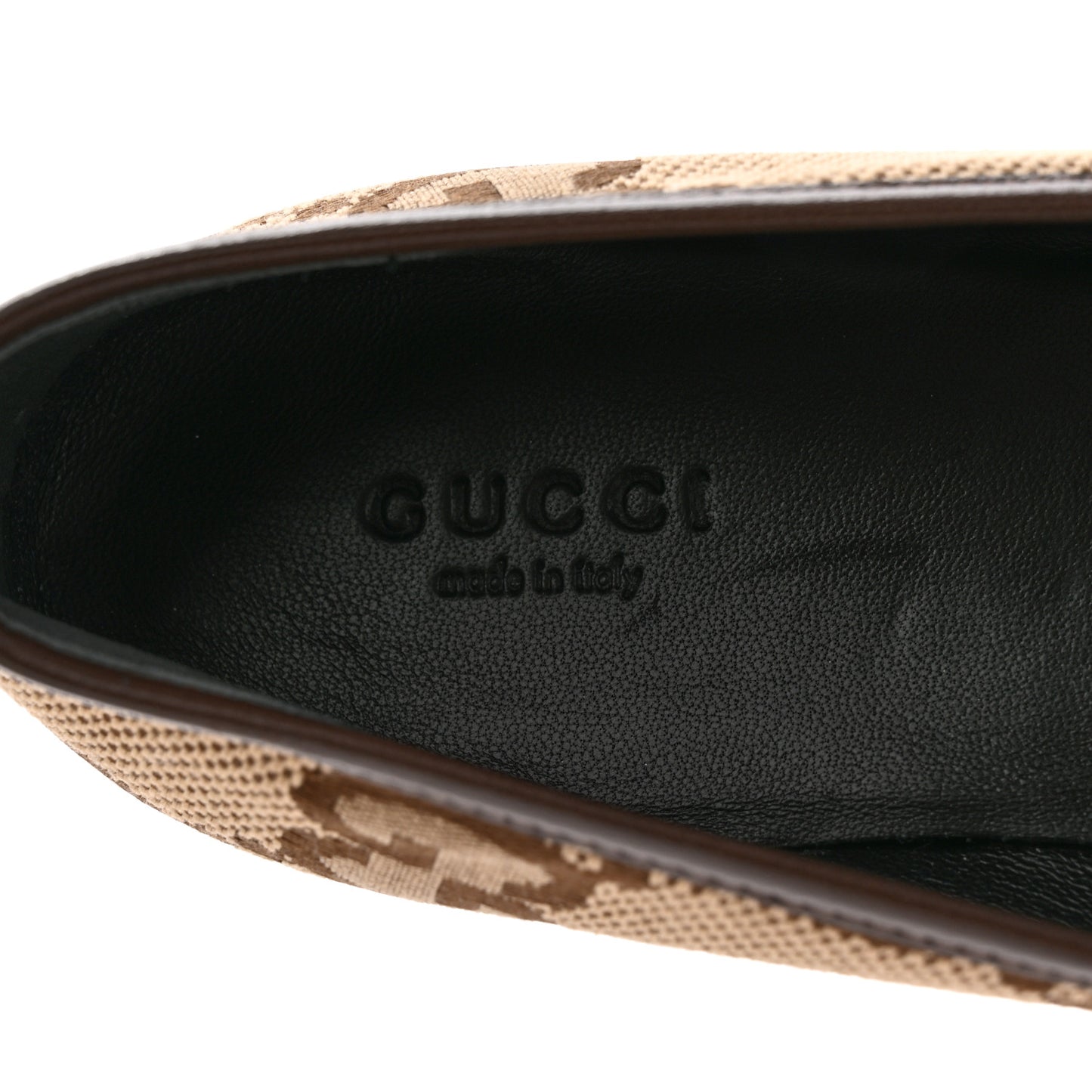 Monogram Jumbo GG Malaga Kid Horsebit Womens Jordaan Loafers 38 Camel Ebony New Acero Beige
