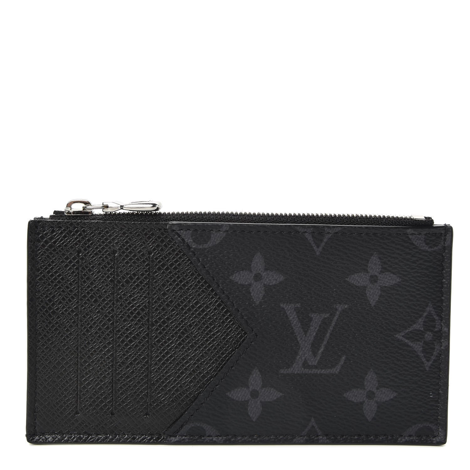 Louis Vuitton Monogram Eclipse Taiga Coin Card Holder 1 of 7