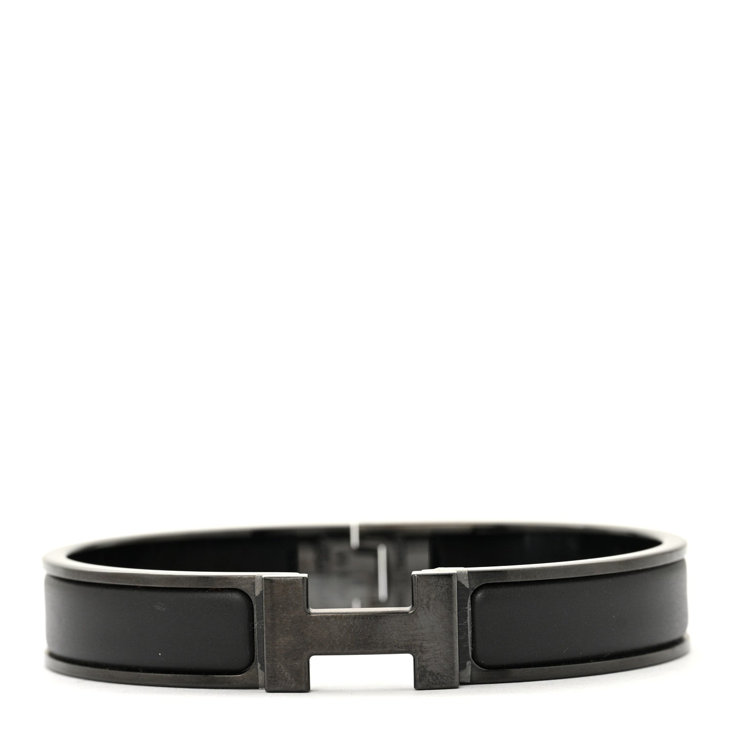 Hermes Matte Enamel Narrow Clic Clac HH Bracelet T5 So Black