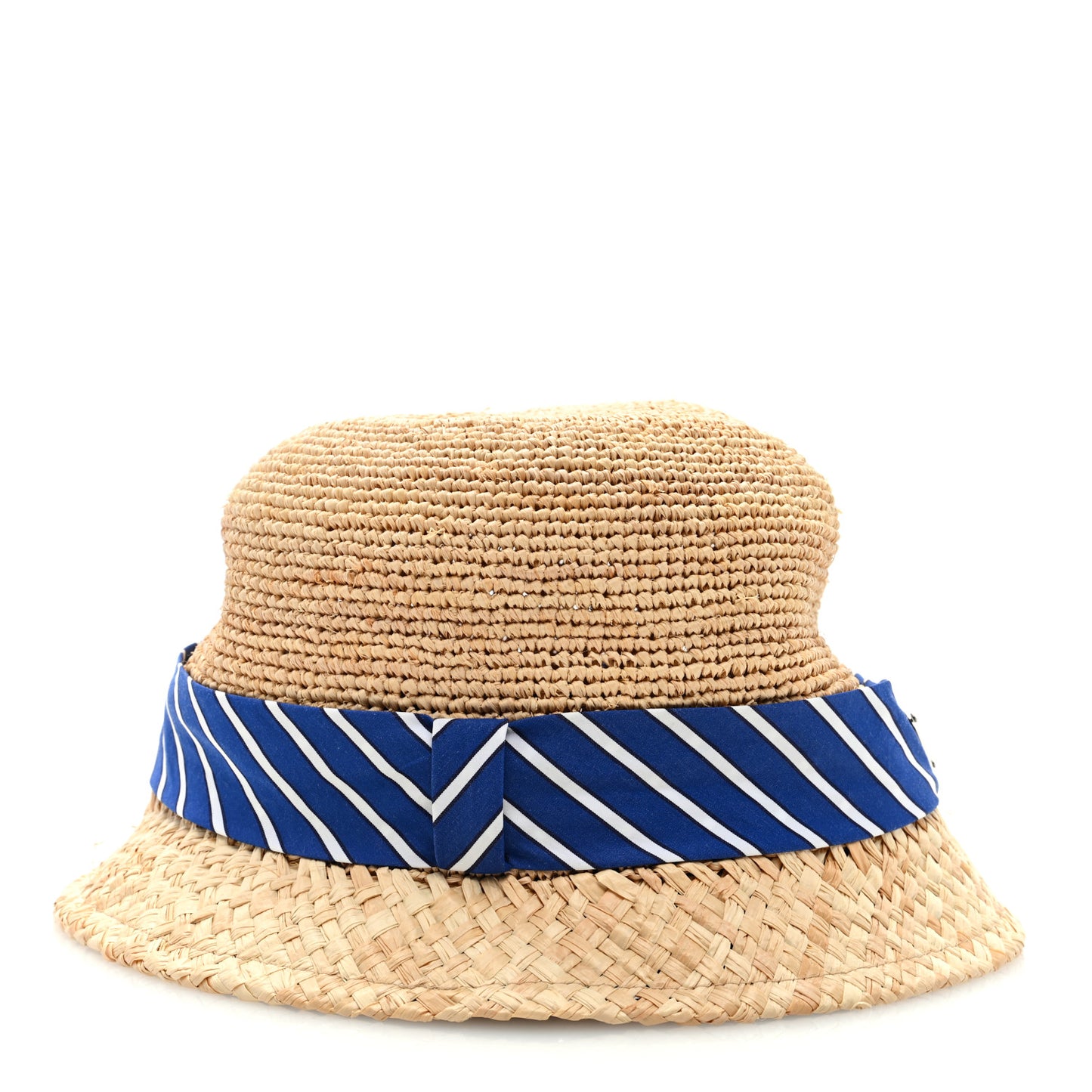 Raffia Bucket Hat M Naturale Blue