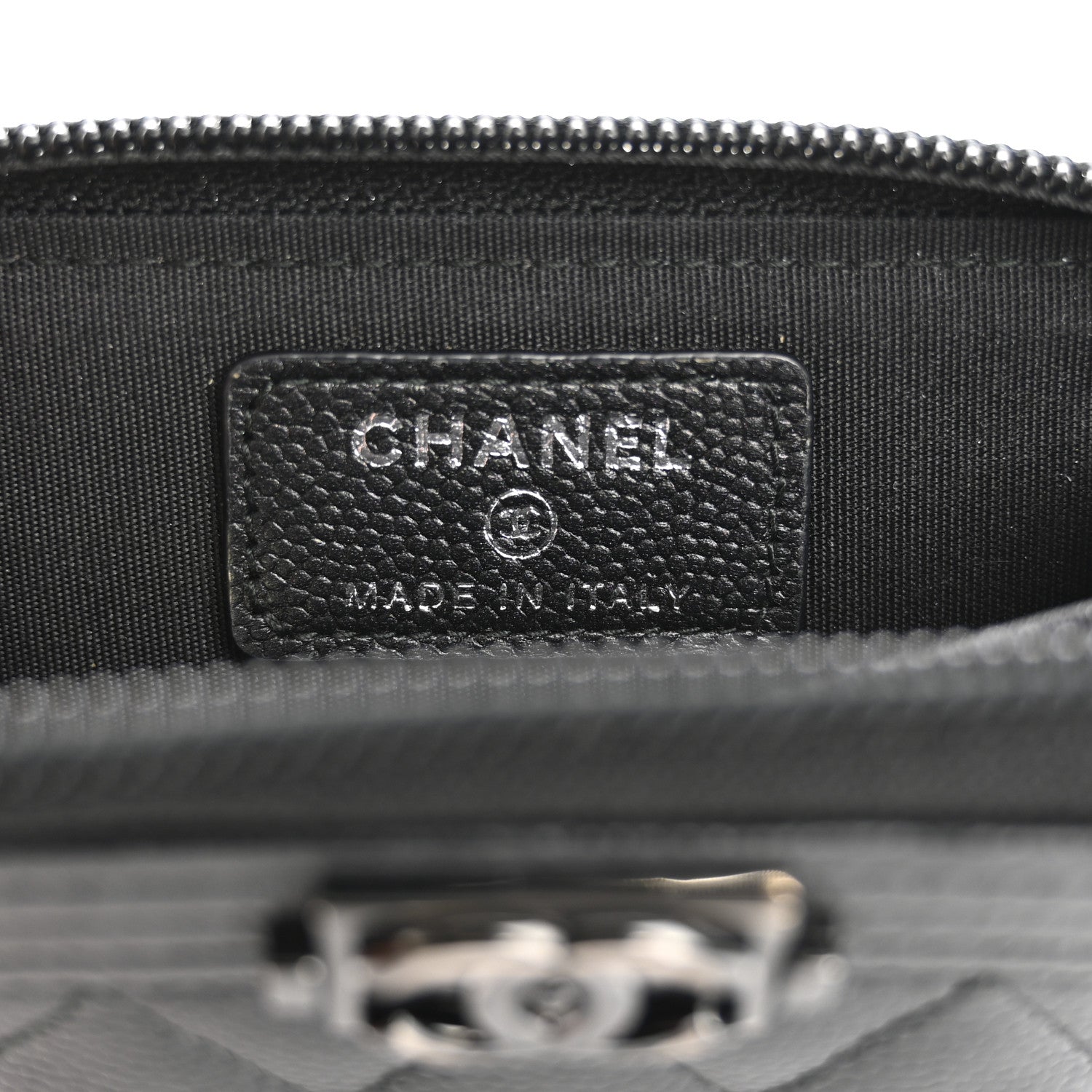 Chanel Caviar Quilted Boy Zip Around Coin Purse Wallet So Black 6 of 10