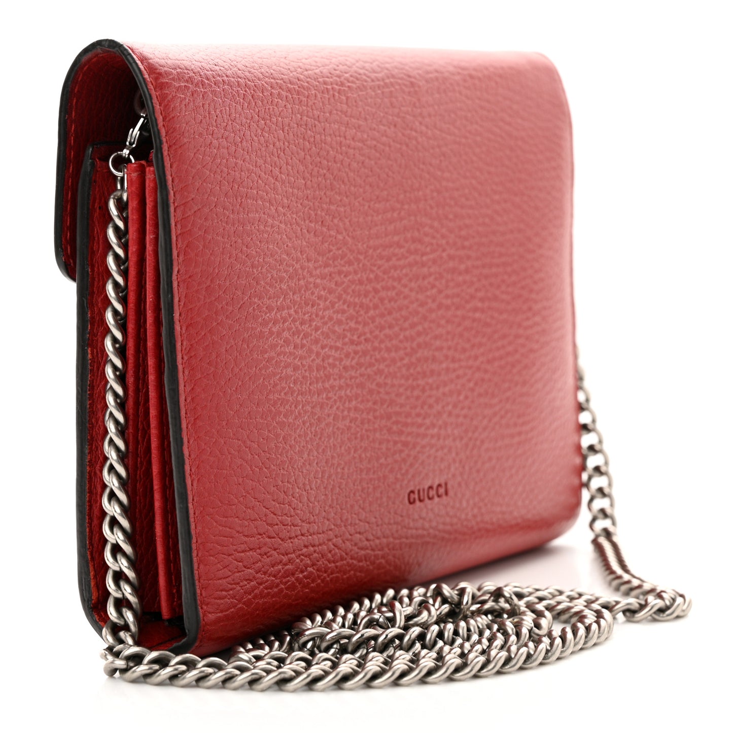 Calfskin Mini Dionysus Chain Wallet Hibiscus Red