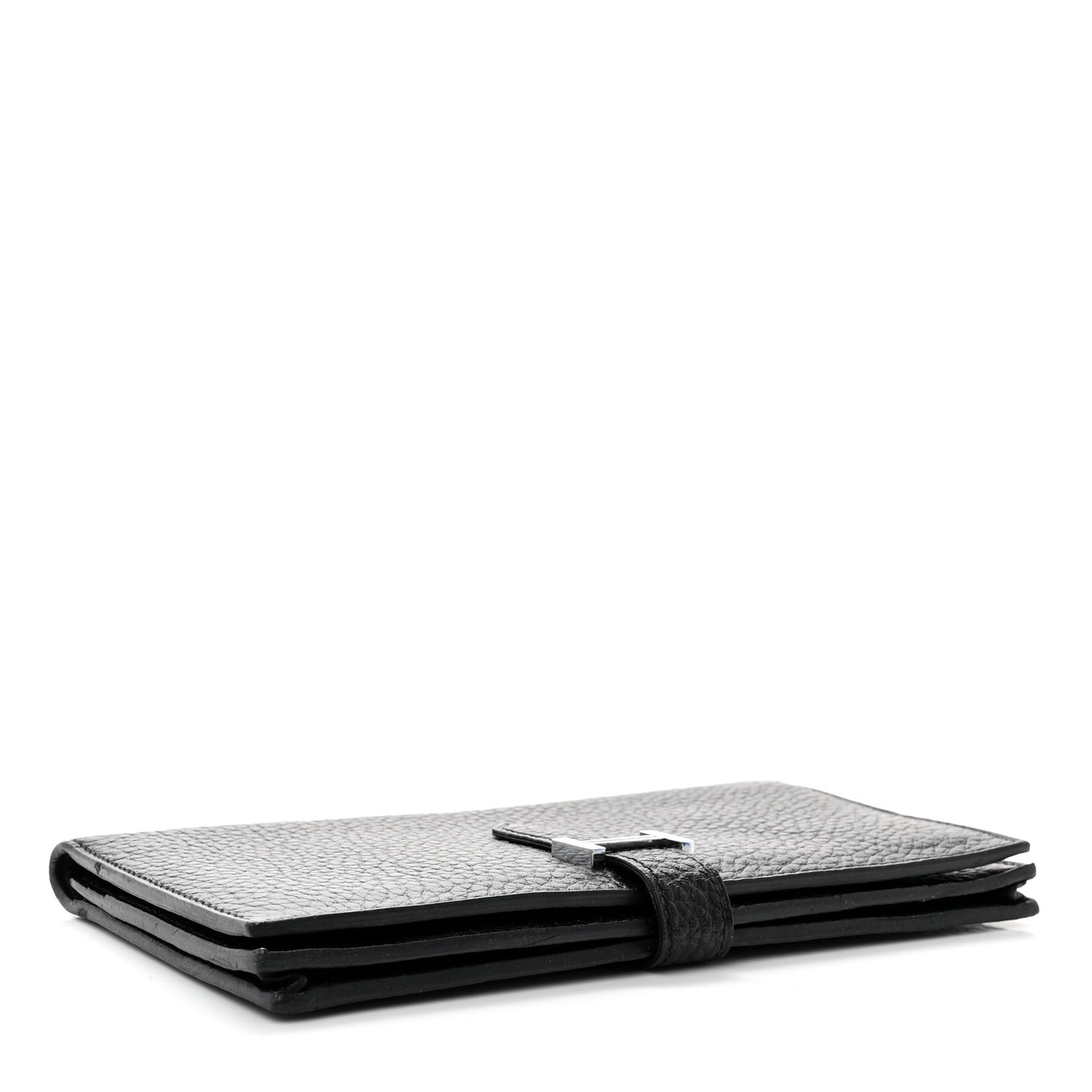 Taurillon Clemence Bearn Gusset Wallet Black