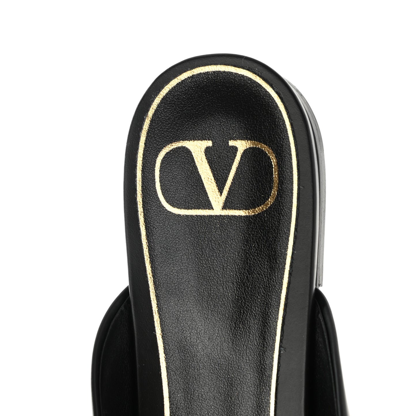 Calfskin Roman Stud Pointed Flat Mules 38.5 Black