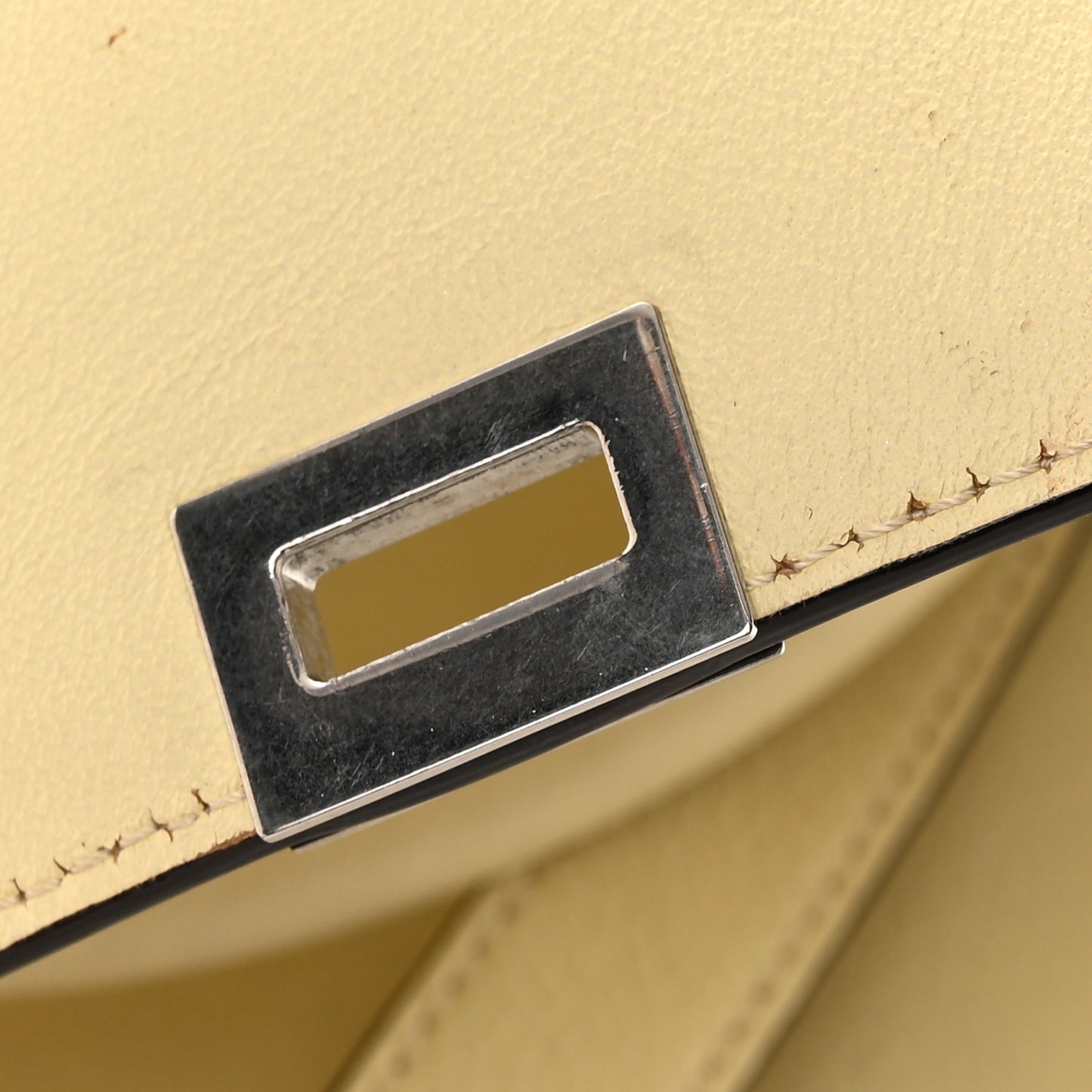 Drummed Calfskin Suede Medium Trapeze Butter