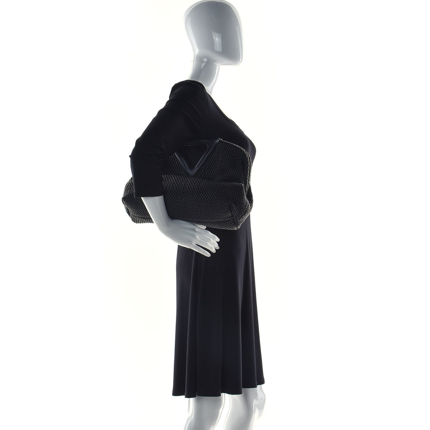 Lambskin Knit Small The Point Triangle Bag Black