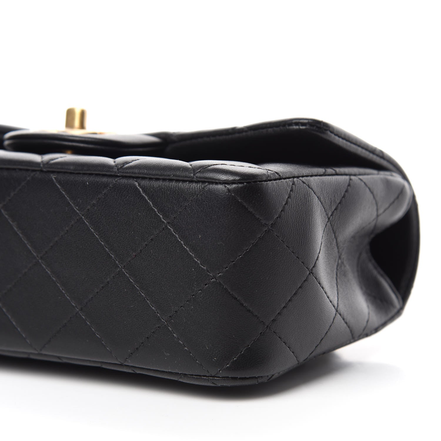 Chanel Lambskin Quilted Mini Top Handle Rectangular Flap Black 7 of 12