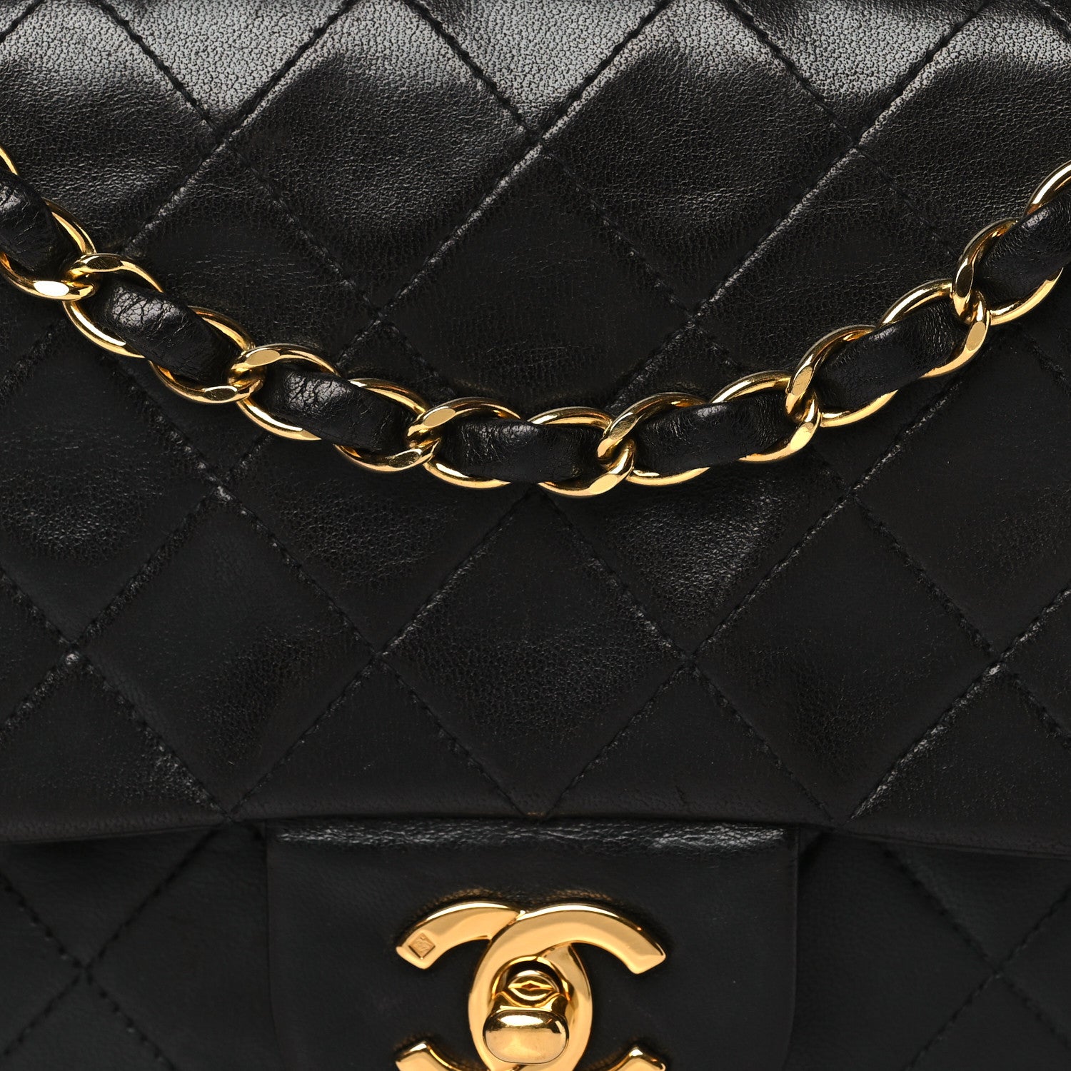 Chanel Lambskin Quilted Medium Double Flap Black 8 of 10