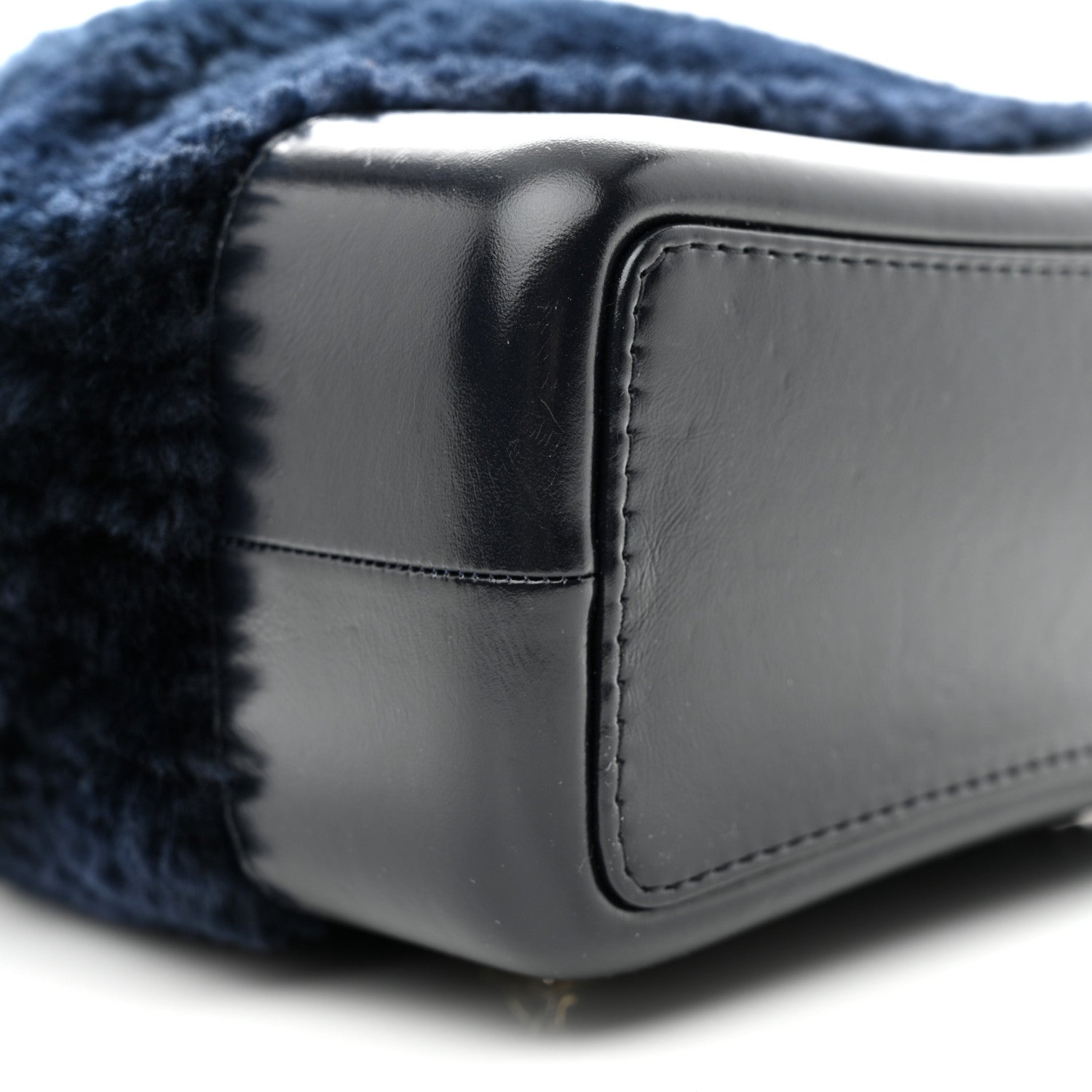 Chanel Shearling Small Gabrielle Backpack Navy 9 of 10