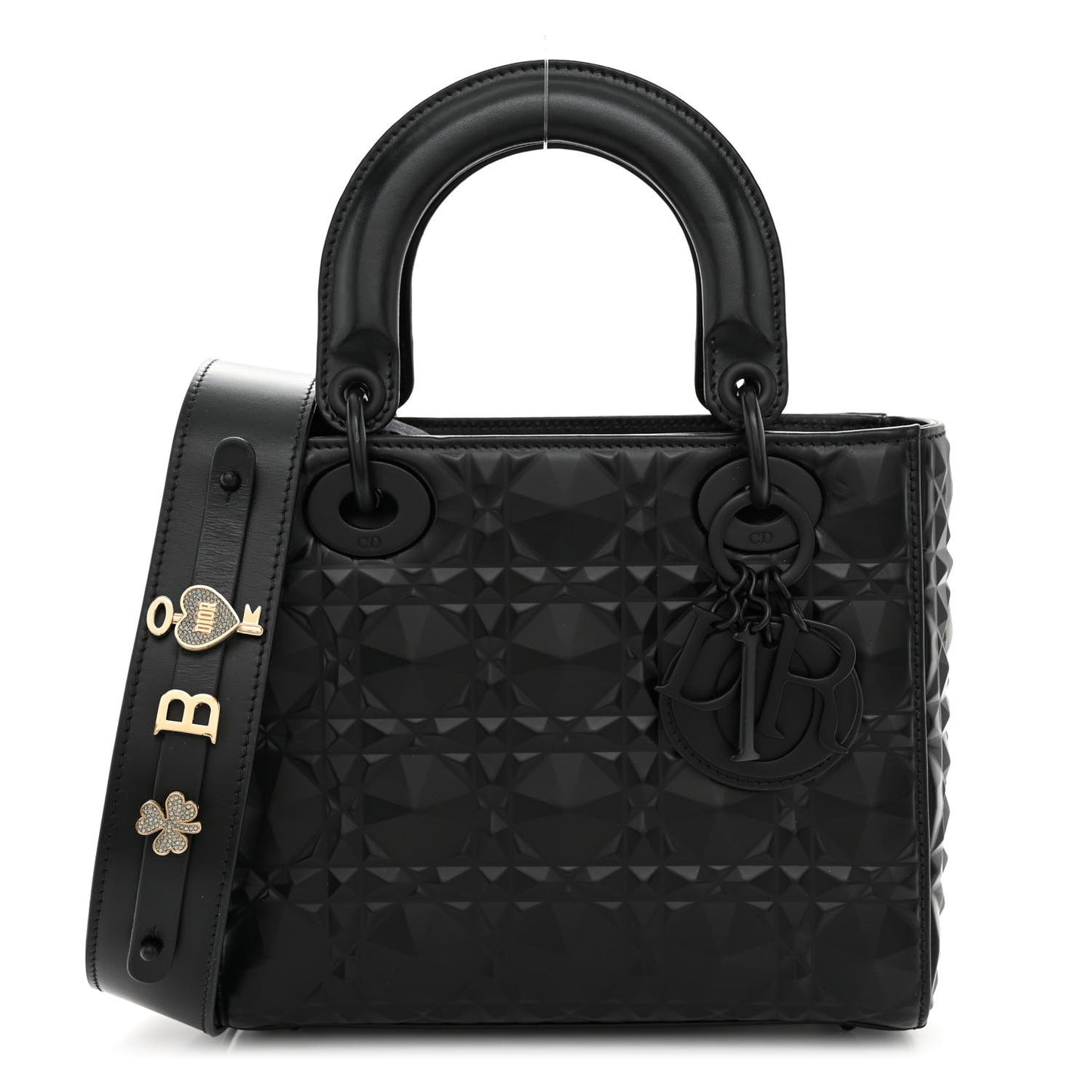 Calfskin Cannage Diamond Small My ABCDior Lady Dior Black