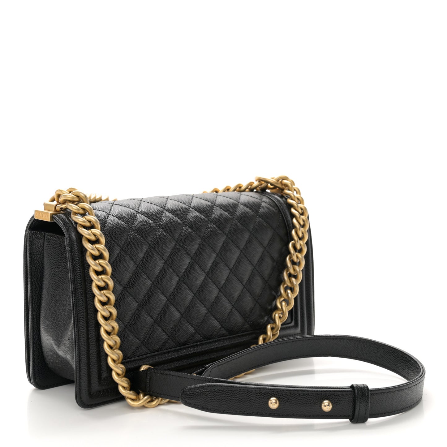 Caviar Quilted Medium Boy Flap Black