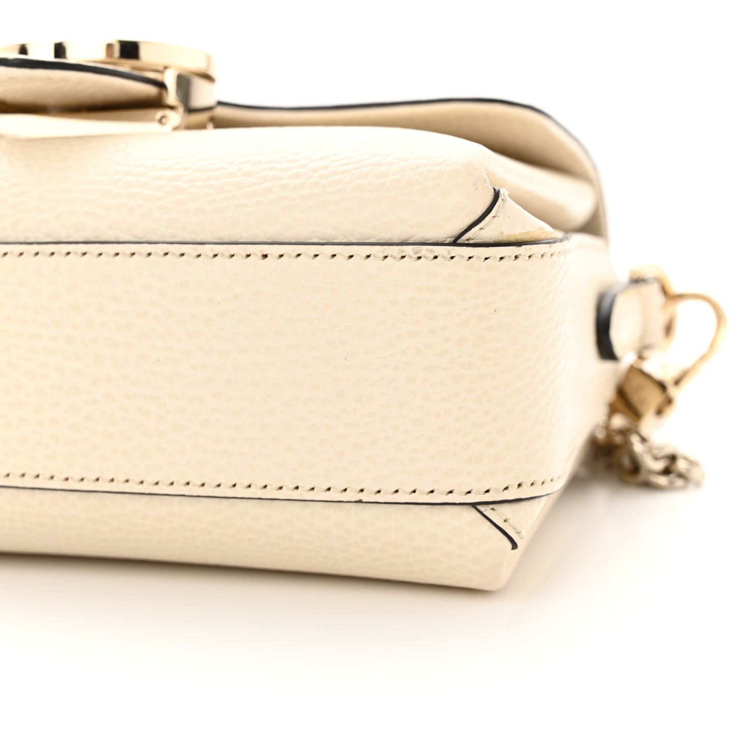 Dollar Calfskin Interlocking G Crossbody Bag Mystic White