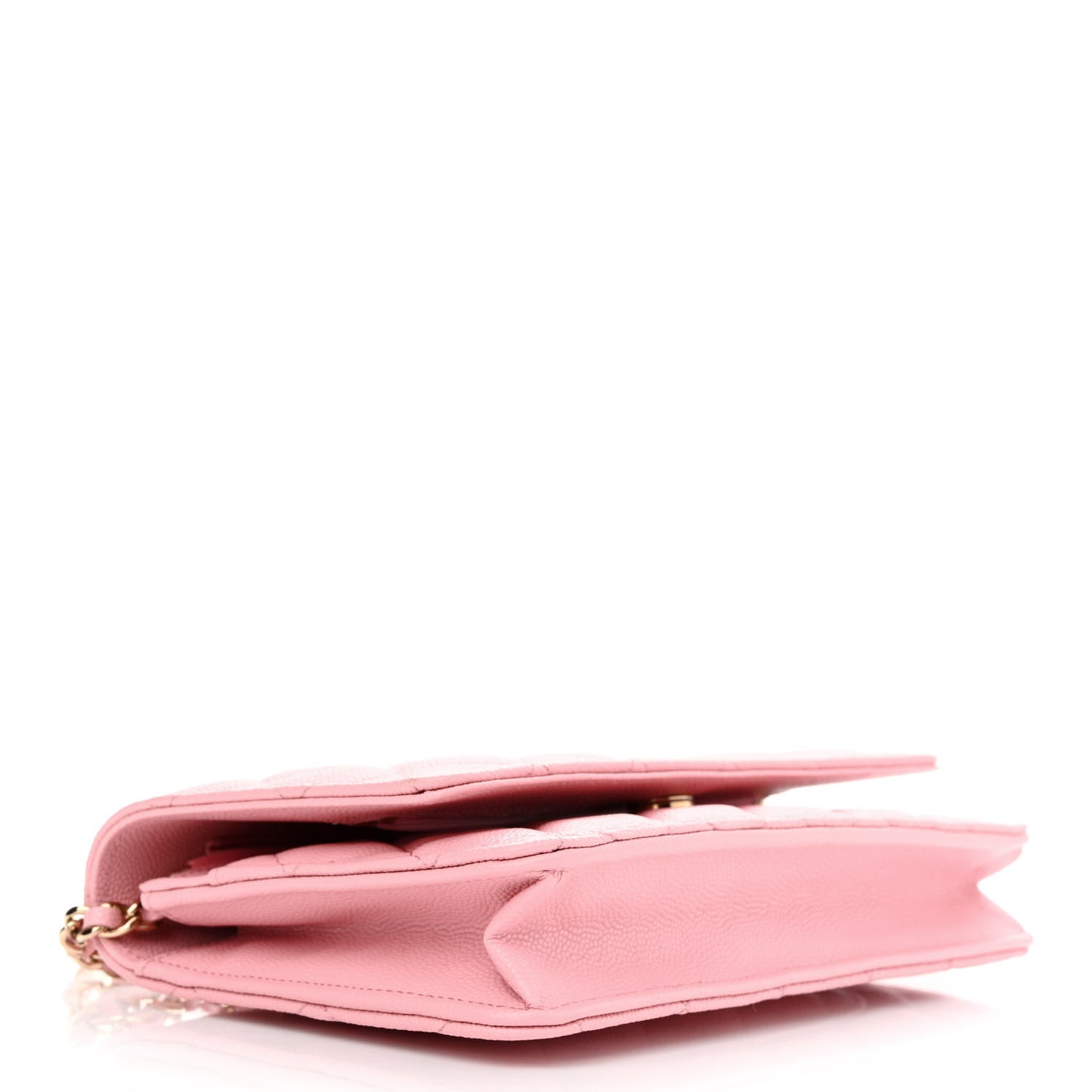 Caviar Quilted Wallet On Chain WOC Light Pink