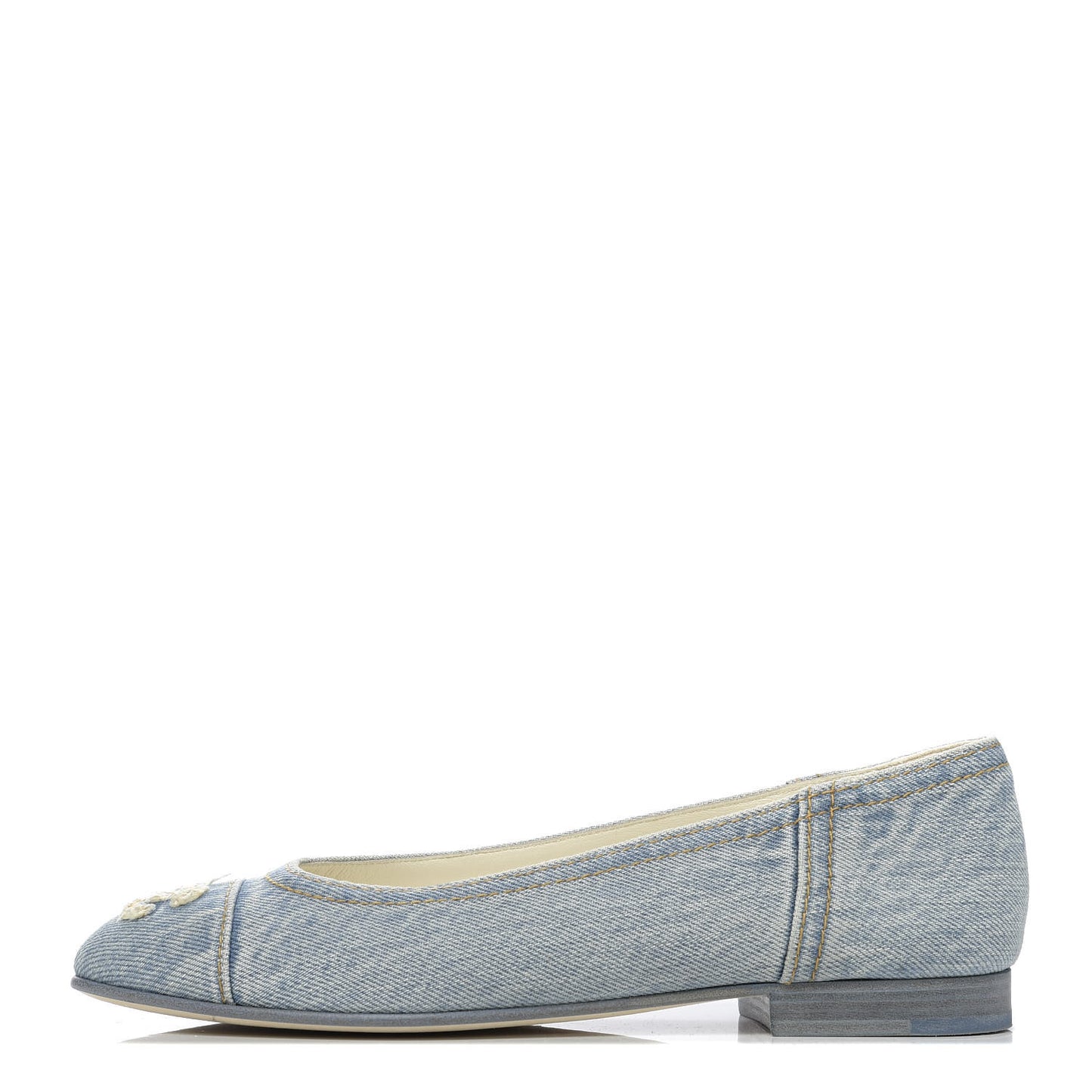 Denim CC Cap Toe Ballerina Flats 38 Light Blue