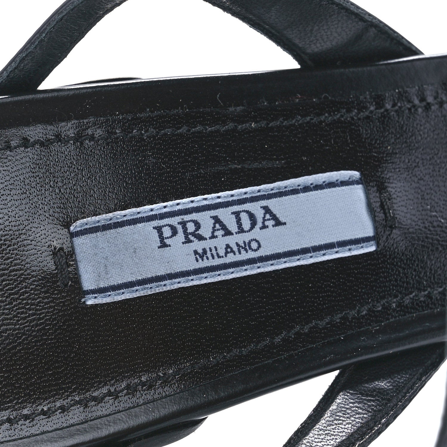 Prada Spazzolato Pointed Toe T-Strap 55mm Slingback Pumps 37.5 Black 7 of 9