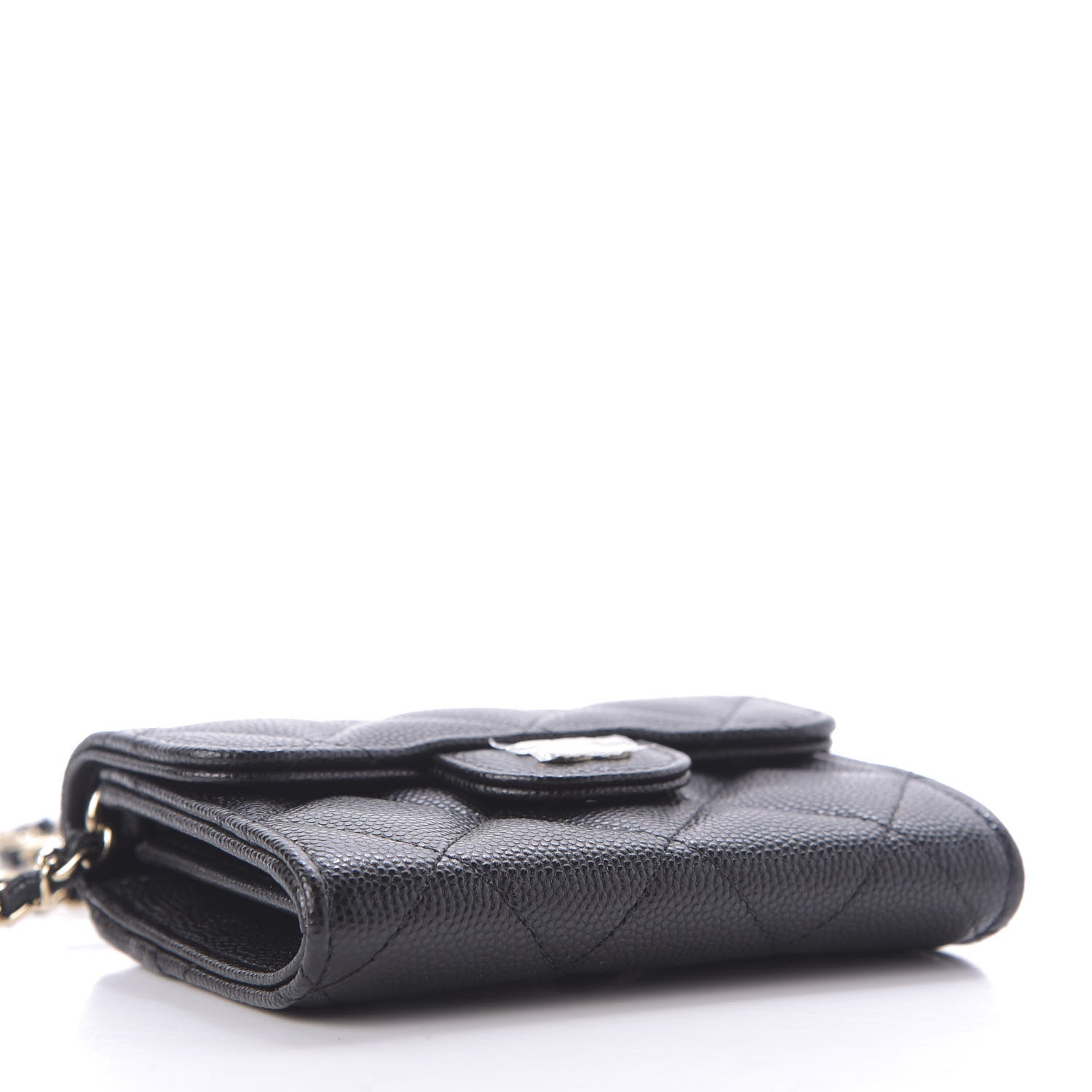 Chanel Caviar Quilted Flap Card Holder On Chain Black 4 of 10