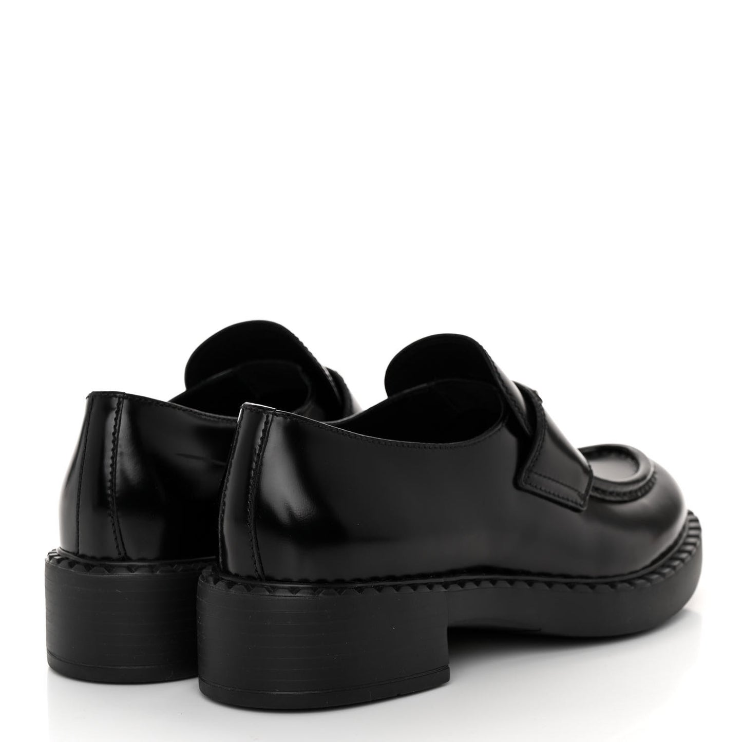 Spazzolato Metal Triangle Logo 50mm Loafers 37.5 Black