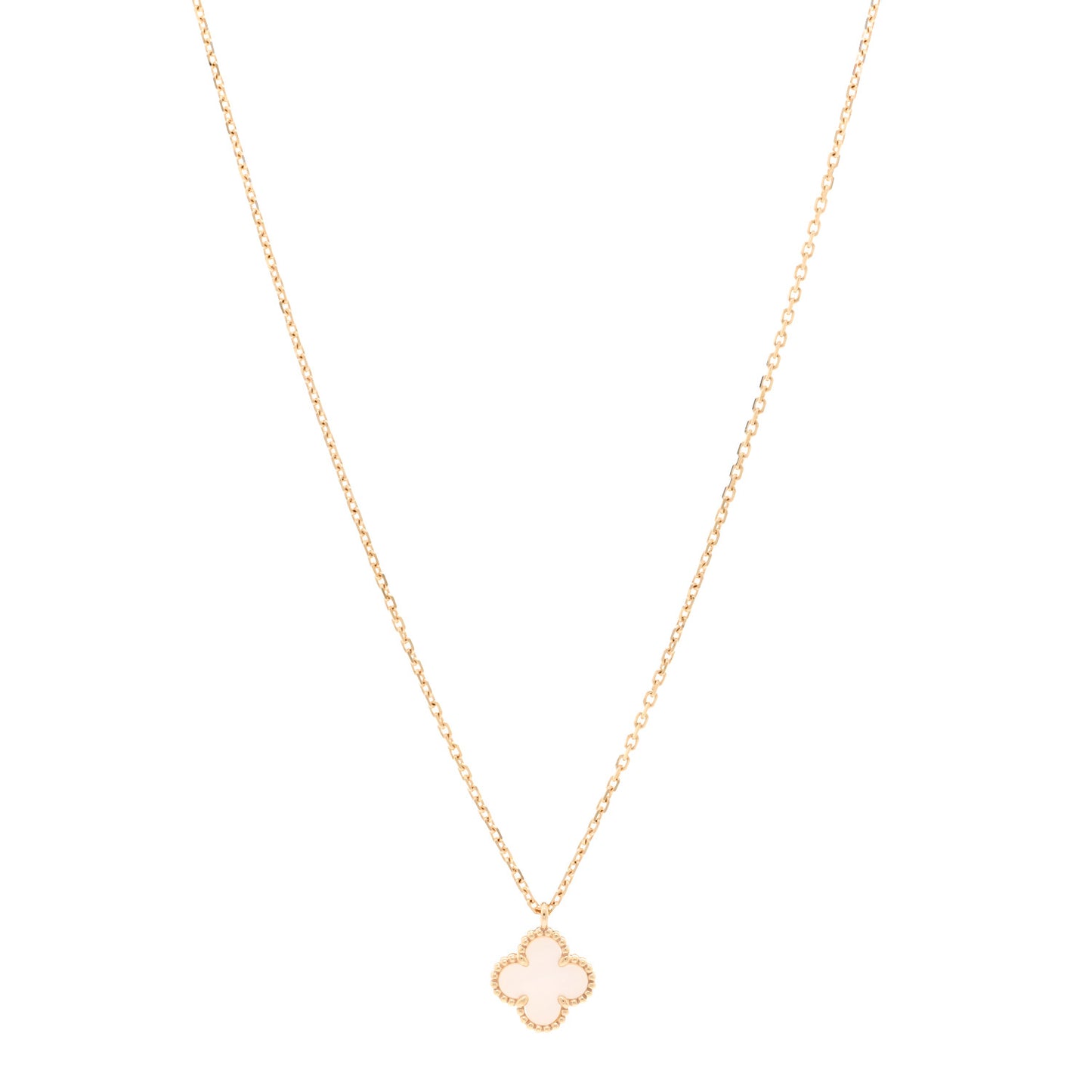 18K Yellow Gold Mother of Pearl Sweet Alhambra Pendant Necklace