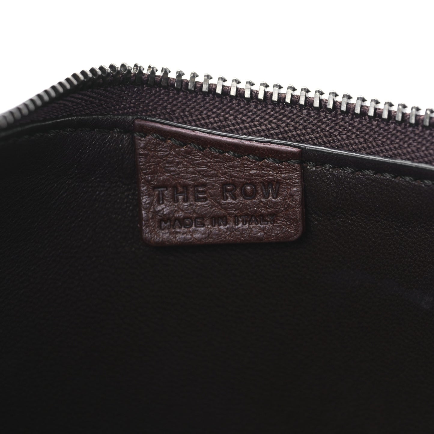 Grained Calfskin Half Moon Shoulder Bag Brown