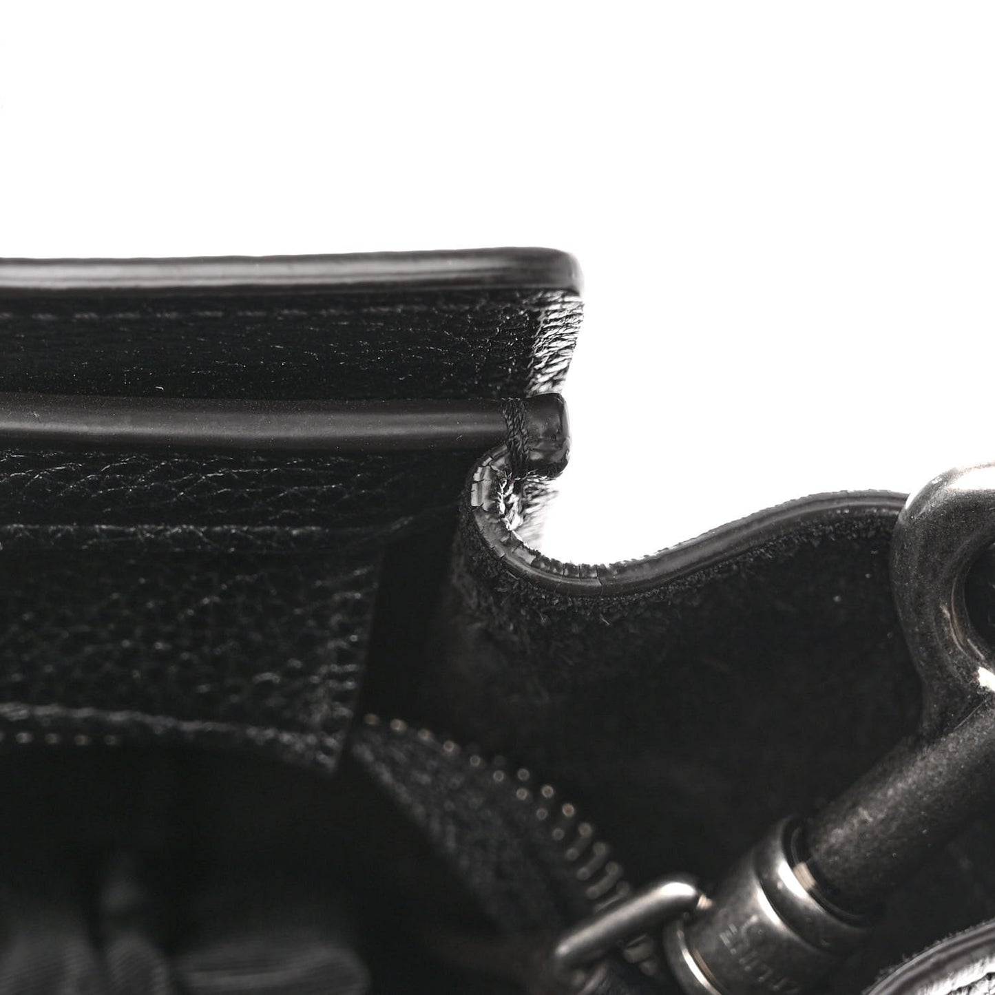 Drummed Calfskin Nano Luggage Black